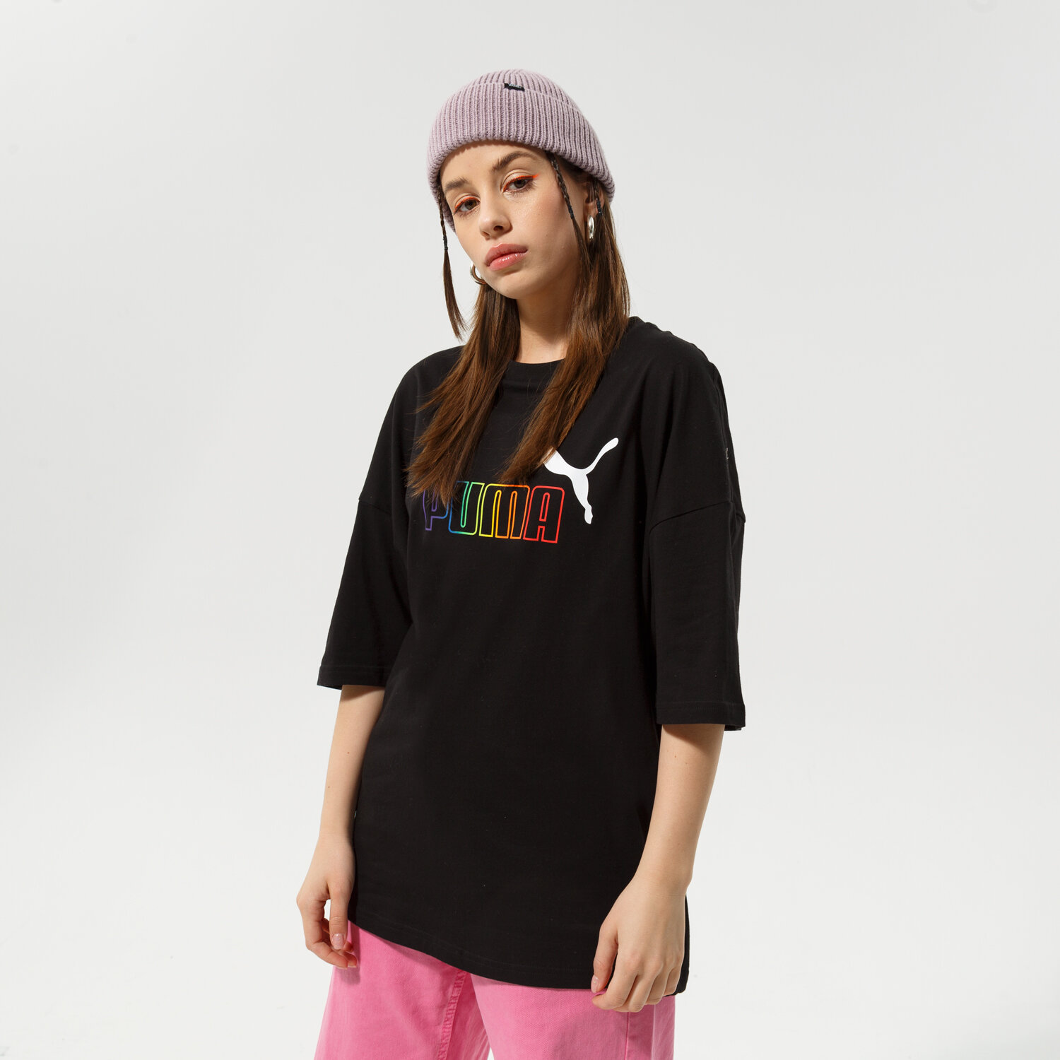 Koszulka, t-shirt damski PUMA T-SHIRT ESS+ RAINBOW TEE 848428 01 CZARNY