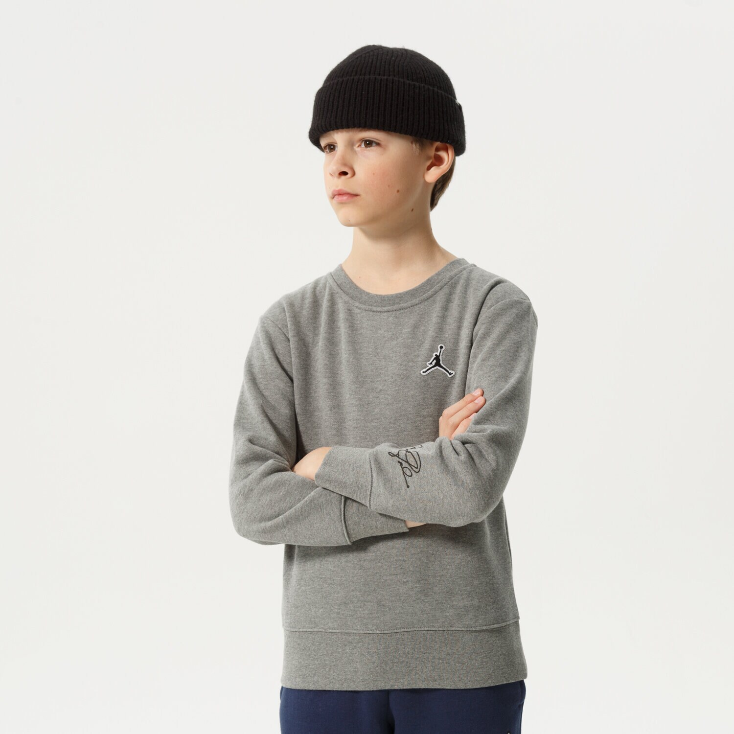 Sportowa bluza dziecięca JORDAN BLUZA JUMPMAN ESSENTIALS CREW BOY 95B130-GEH SZARY