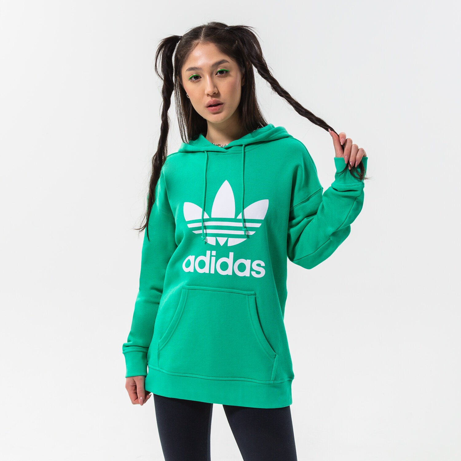 Bluza damska ADIDAS BLUZA Z KAPTUREM TRF HOODIE HE6954 ZIELONY