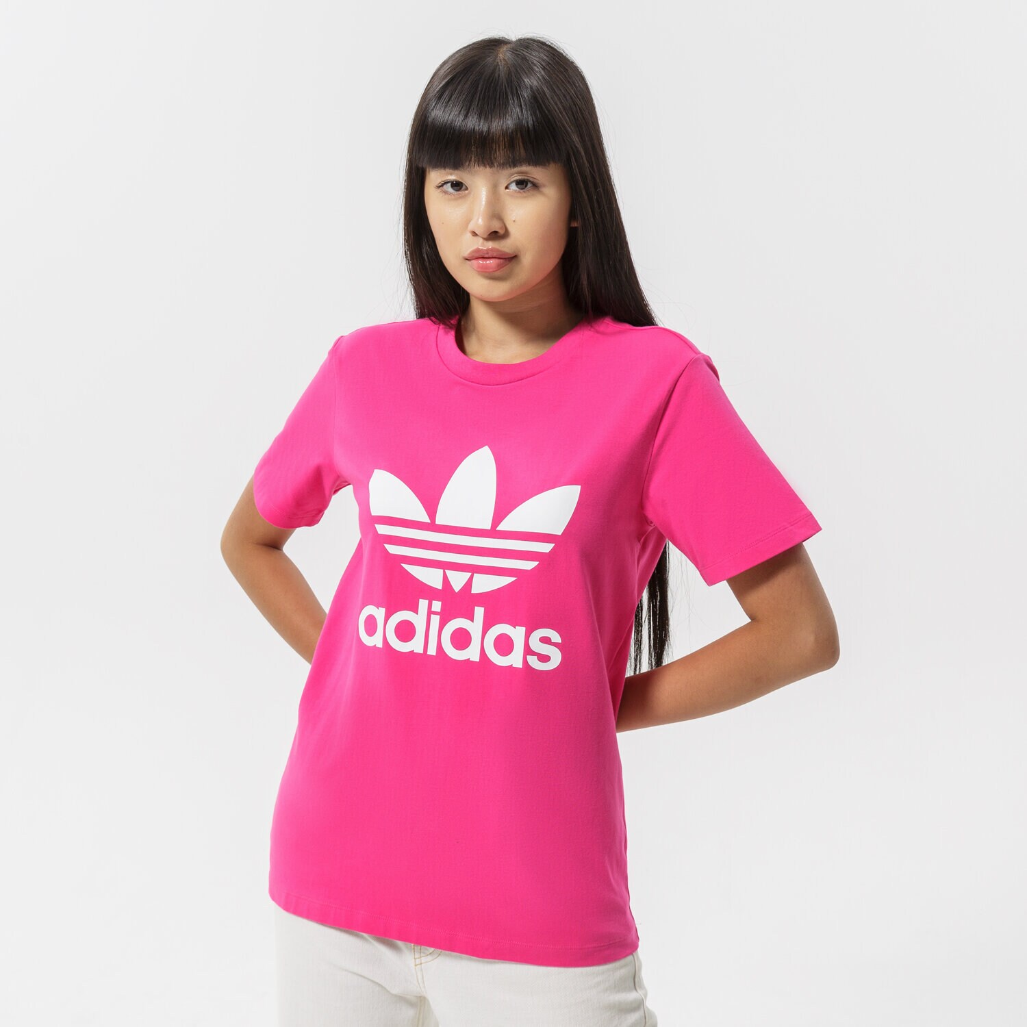 Koszulka, t-shirt damski ADIDAS T-SHIRT TREFOIL TEE HG3785 RÓŻOWY