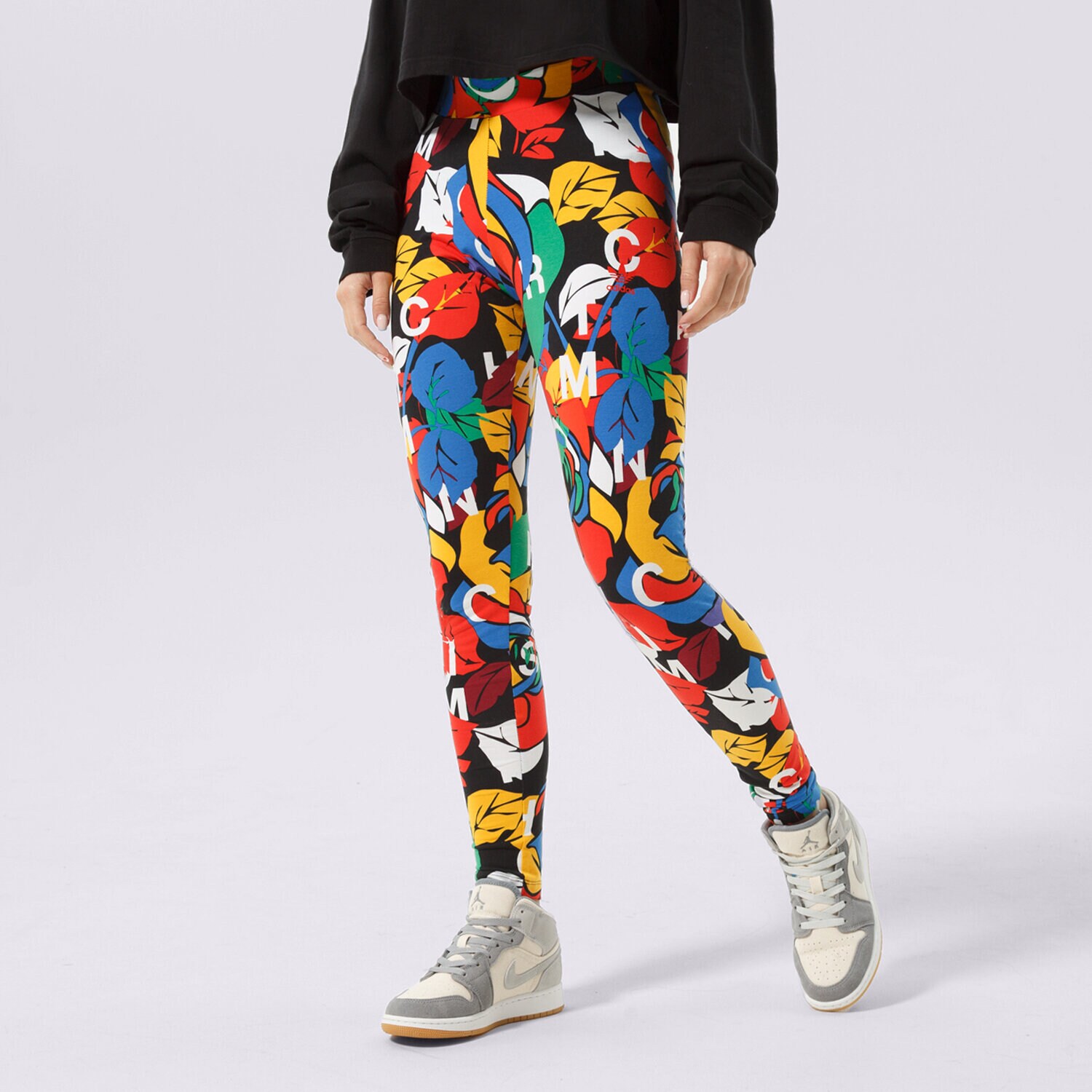 Spodnie sportowe damskie ADIDAS LEGGINGS TIGHT HC4478 MULTICOLOR