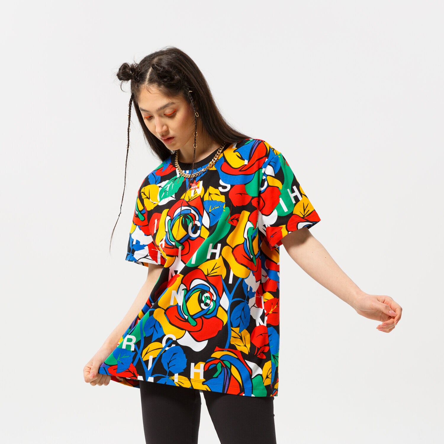 Koszulka, t-shirt damski ADIDAS T-SHIRT LOOSE HC4474 MULTICOLOR