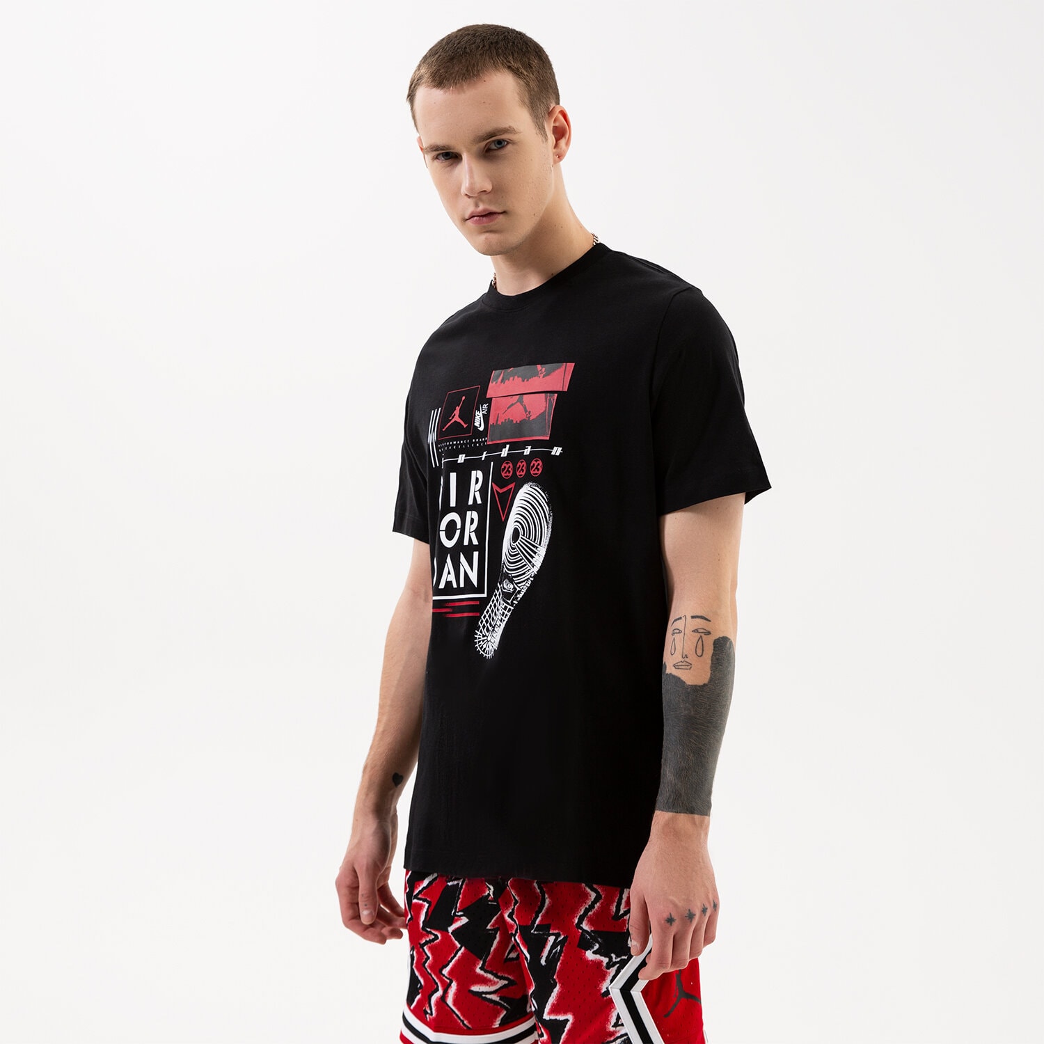 Koszulka, t-shirt sportowy męski JORDAN T-SHIRT PRINT GRAPHIC T-SHIRT DM1424-010 CZARNY