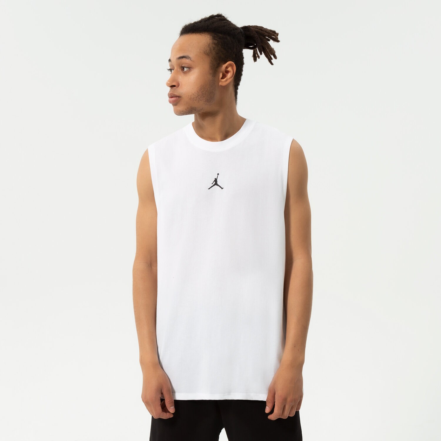 Koszulka, t-shirt sportowy męski JORDAN TANK M J DF SPRT SLVLS TOP DM1827-100 BIAŁY
