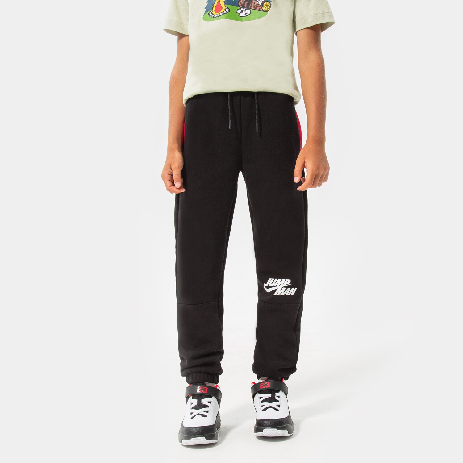 Sportowe spodnie dziecięce JORDAN SPODNIE JUMPMAN X NIKE FLC PANT BOY 95B134-023 CZARNY