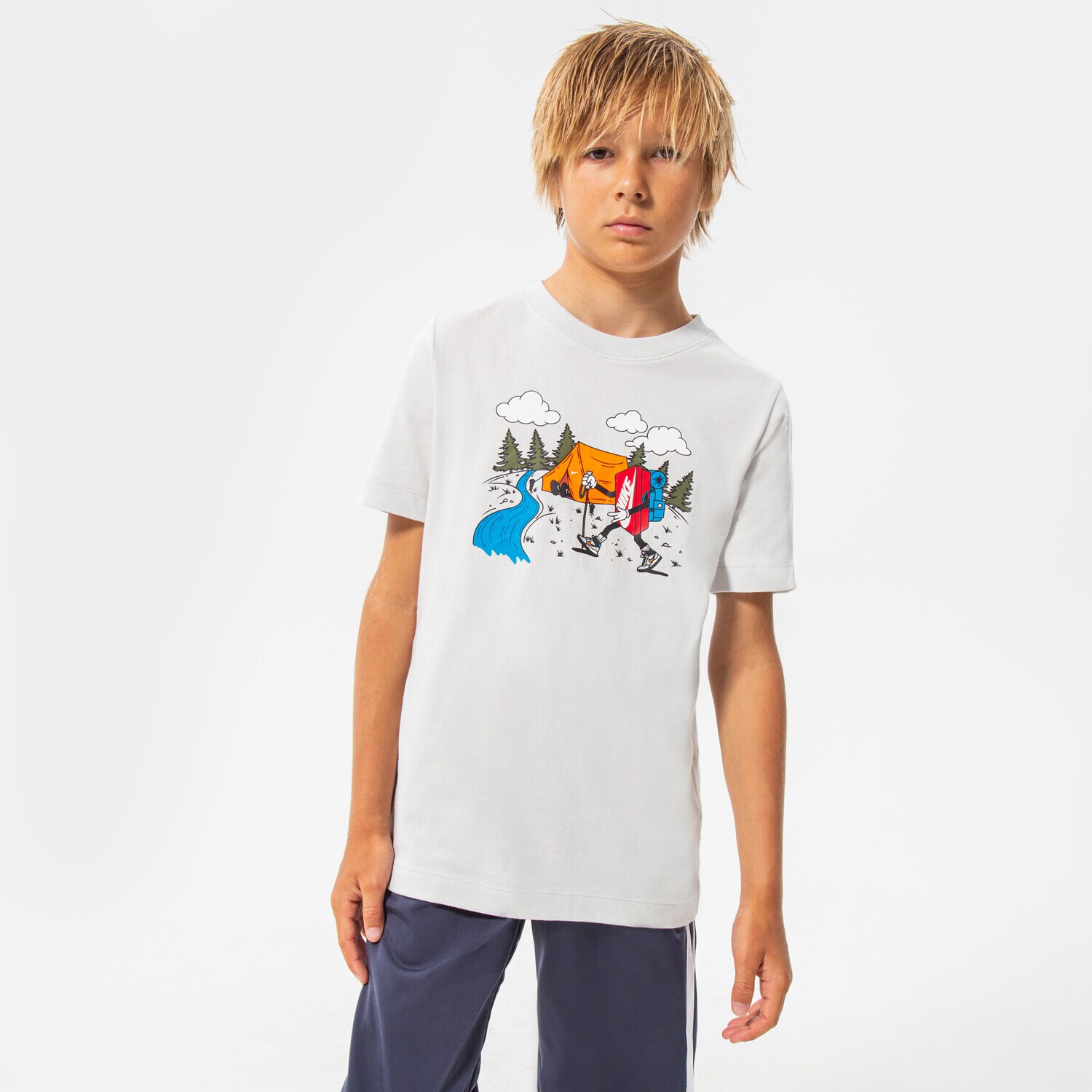 Koszulka, t-shirt dla dzieci NIKE T-SHIRT B NSW TEE BOXY 1 BOY DQ3854-025 SZARY