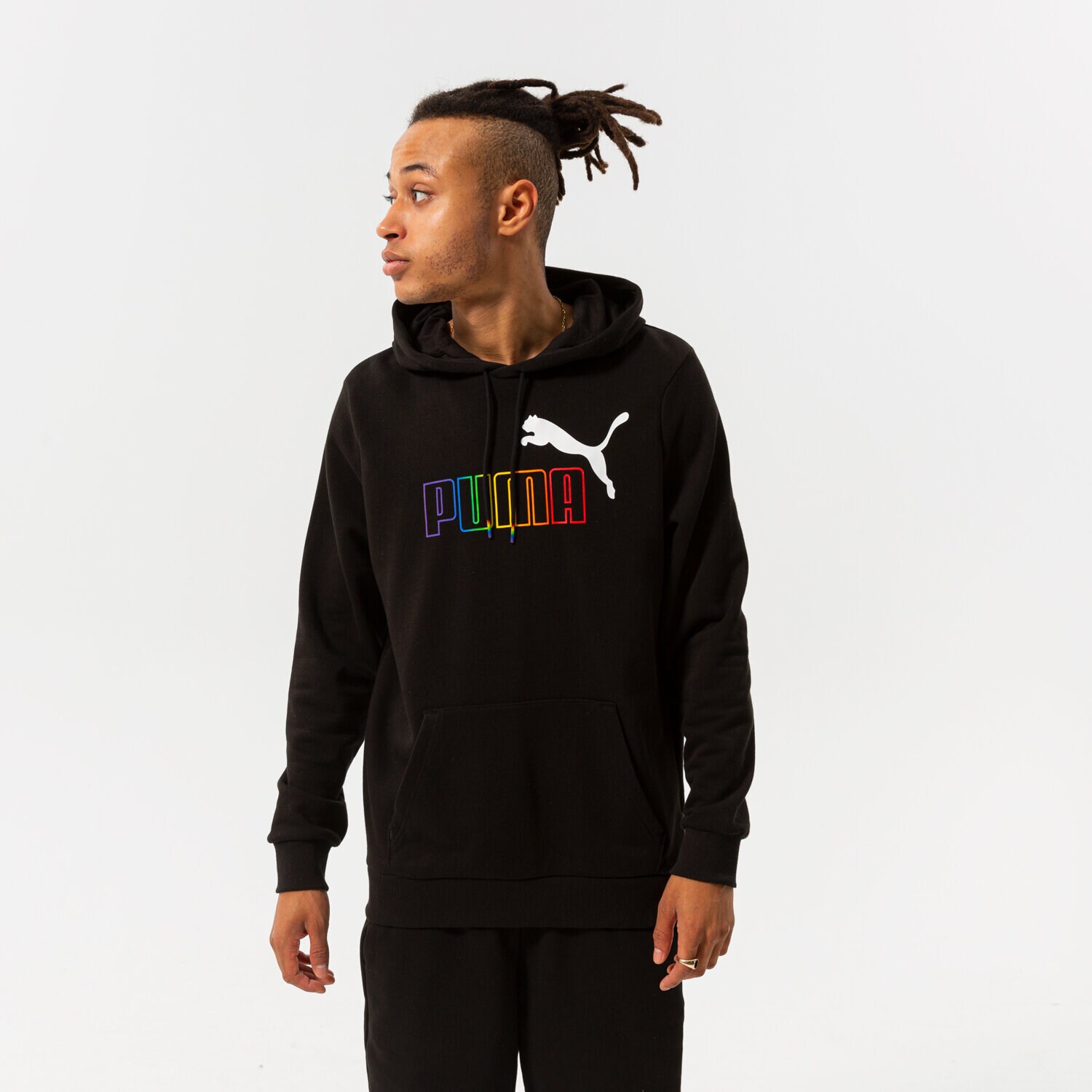 Bluza męska PUMA BLUZA Z KAPTUREM ESS+ RAINBOW HOODIE TR 848678 01 CZARNY