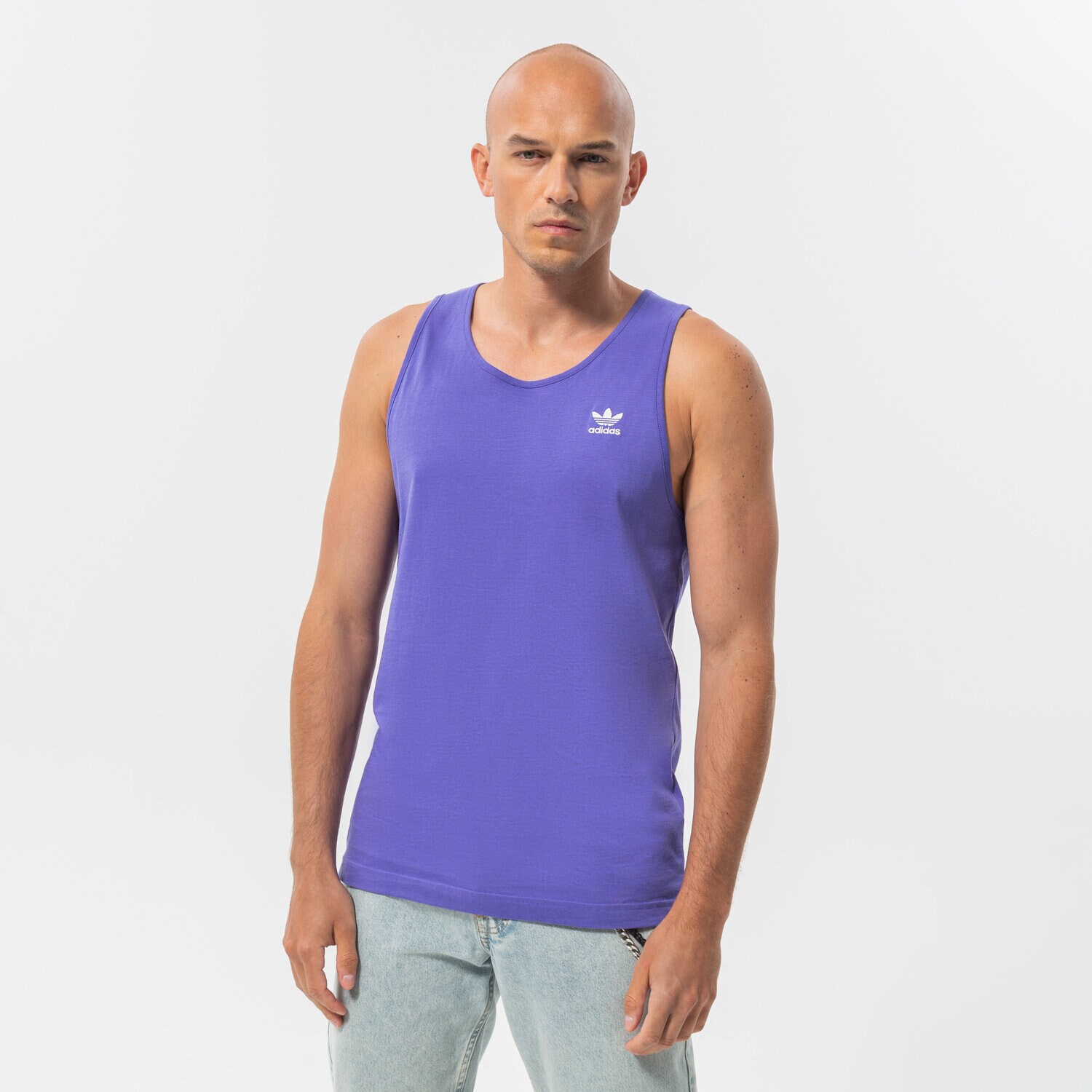Koszulka, t-shirt sportowy męski ADIDAS TANK ESSENTIALS TANK HE9432 FIOLETOWY