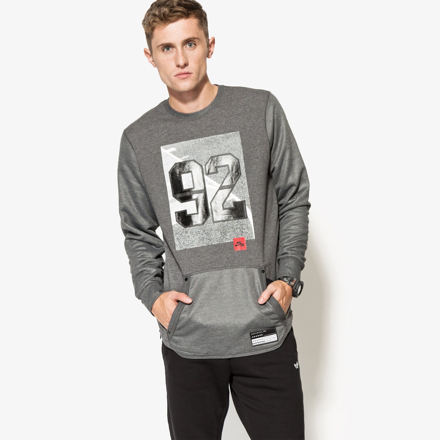 Bluza męska NIKE BLUZA M NK AIR CRW 802640071 SZARY