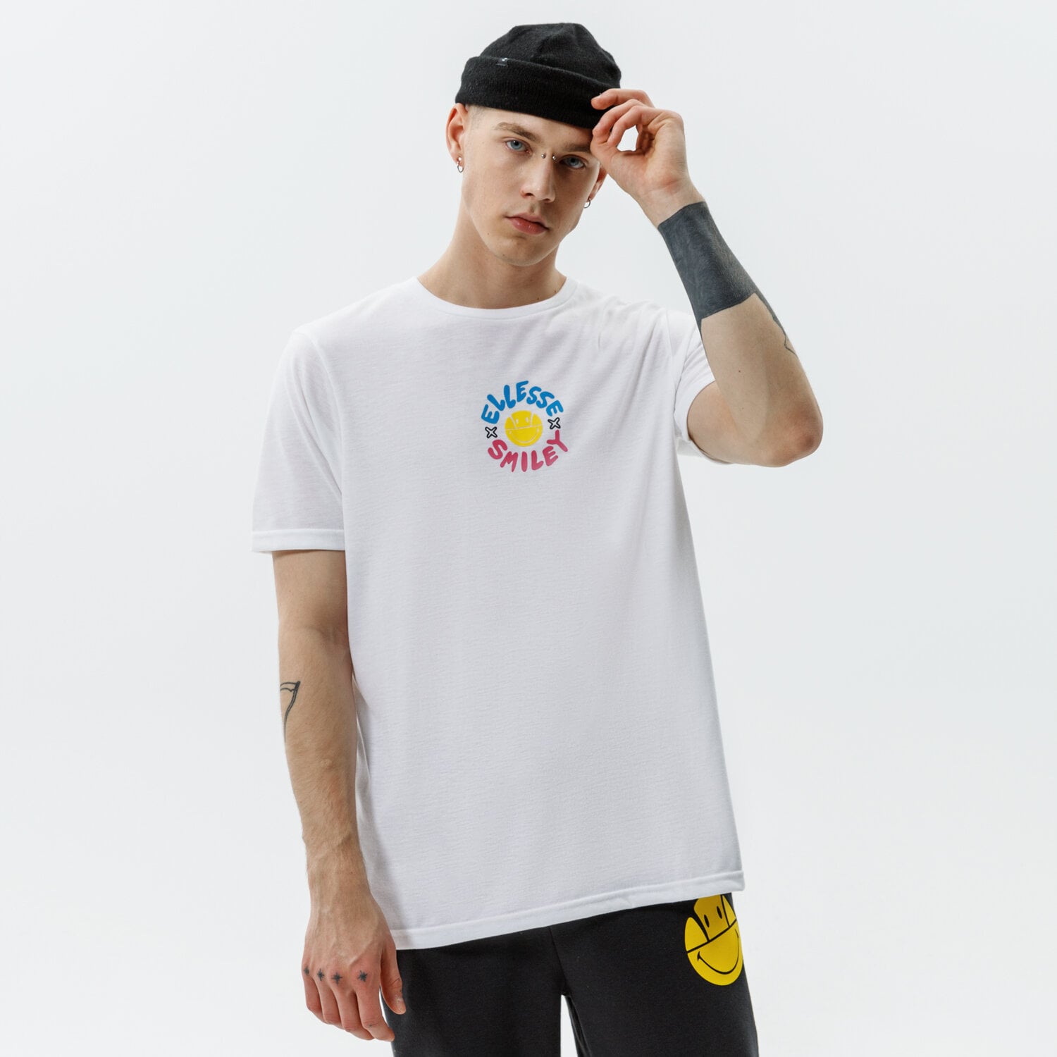 Koszulka, t-shirt sportowy męski ELLESSE T-SHIRT CHEERO TEE WHT SMILEY SU21 SML13067908 BIAŁY