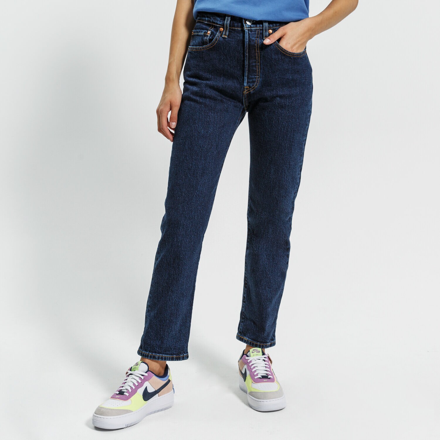 Spodnie sportowe damskie LEVI'S SPODNIE 501 CROP 36200-0179 GRANATOWY