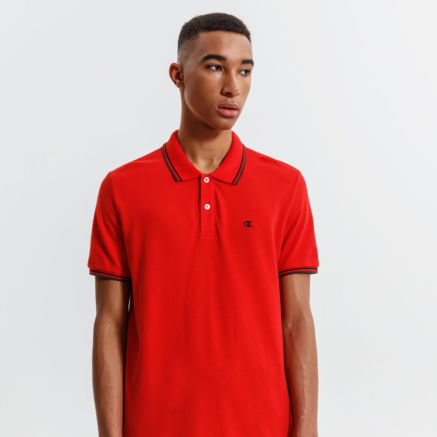 Koszulka, t-shirt sportowy męski CHAMPION POLO POLO 211847RS046 CZERWONY