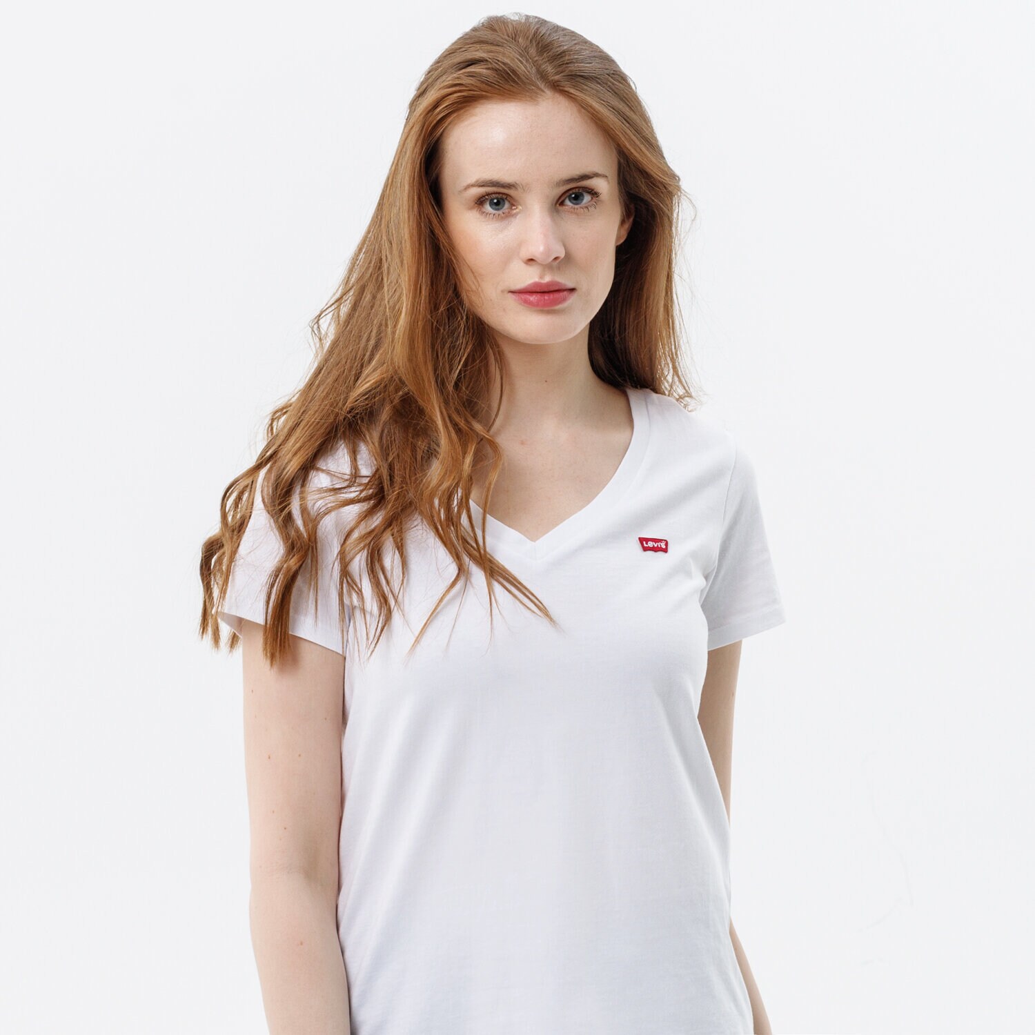 Koszulka, t-shirt damski LEVI'S T-SHIRT PERFECT VNECK 85341-0002 BIAŁY