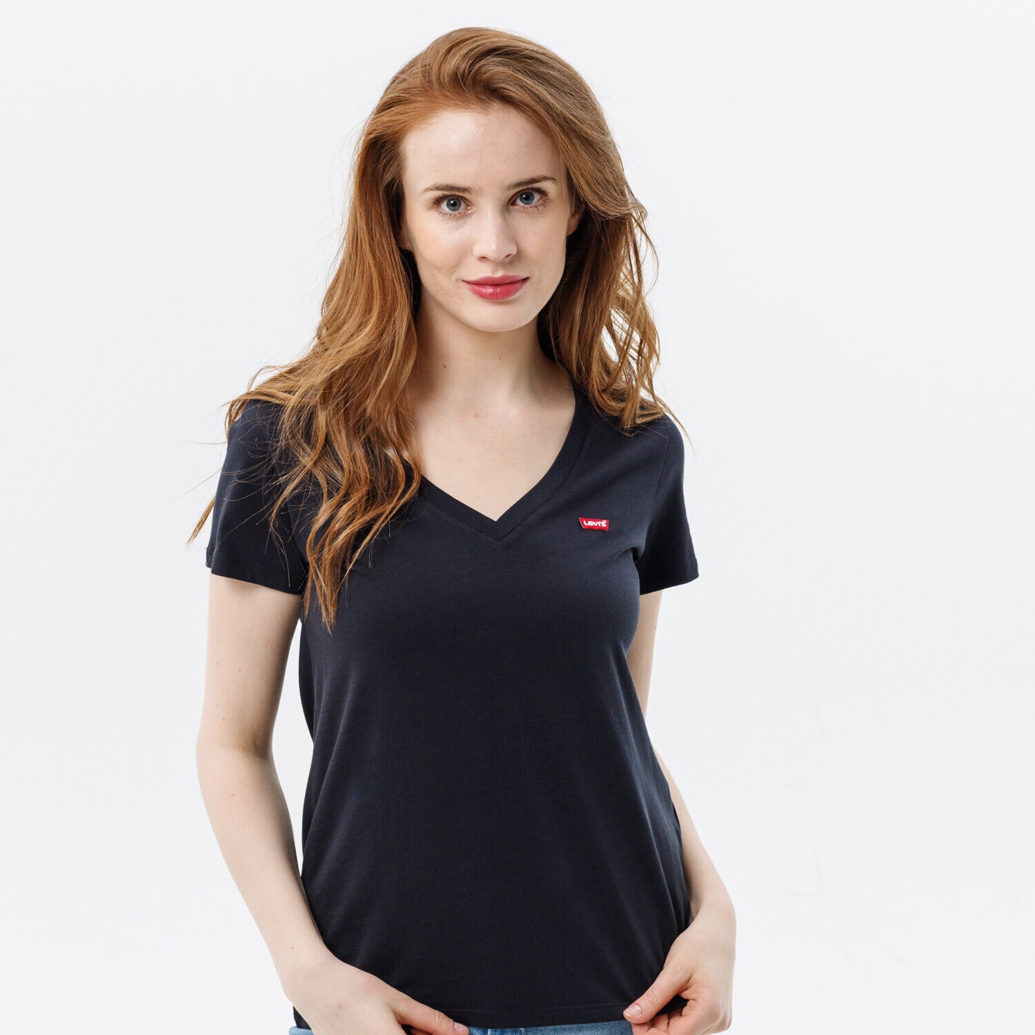 Koszulka, t-shirt damski LEVI'S T-SHIRT PERFECT VNECK 85341-0003 CZARNY