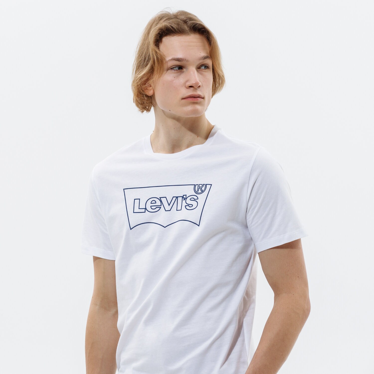 Koszulka, t-shirt sportowy męski LEVI'S T-SHIRT HOUSEMARK GRAPHIC TEE 22489-0296 BIAŁY