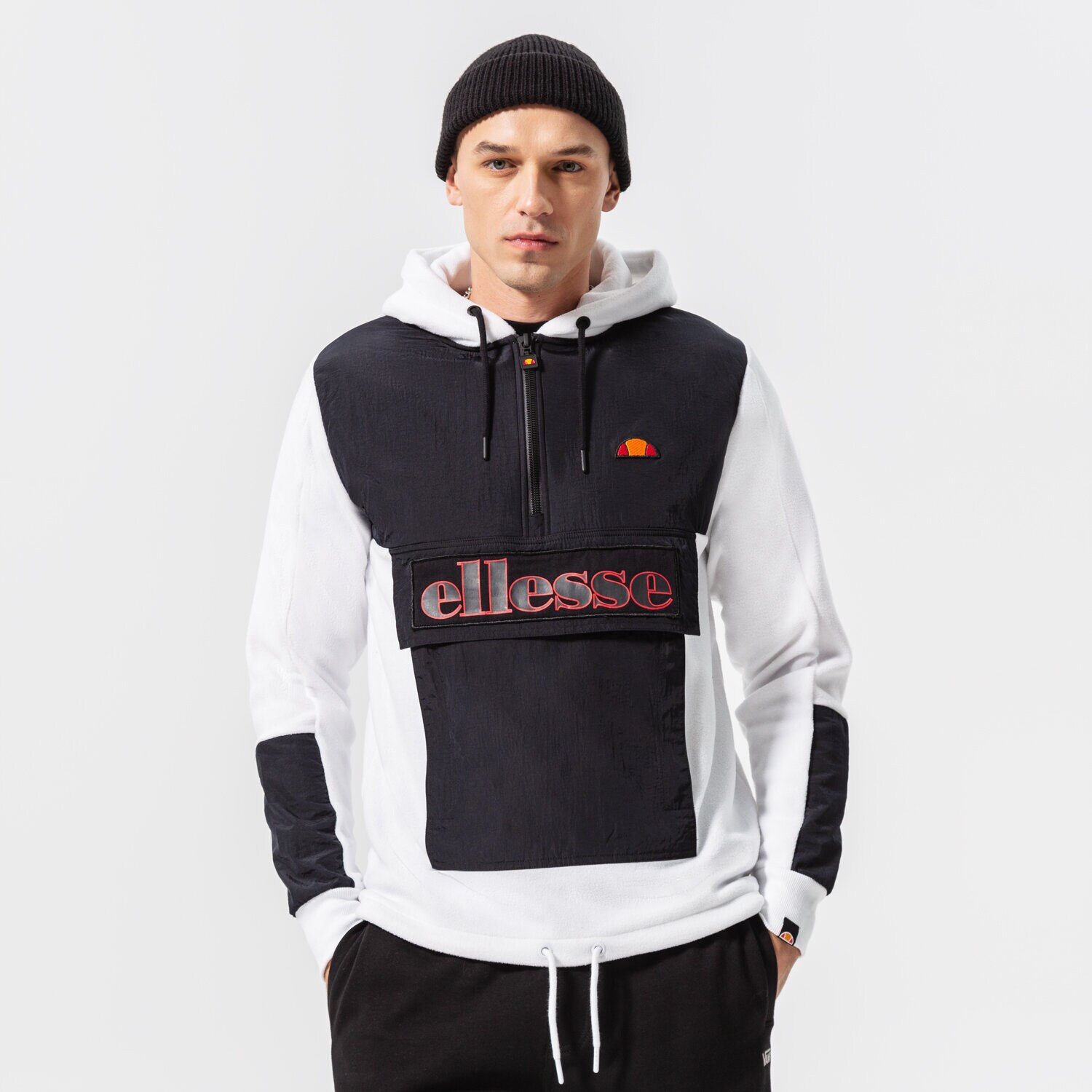 Kurtka zimowa męska ELLESSE KURTKA LEGNO 1/2 ZIP HOODY WHT SHL07433908 BIAŁY