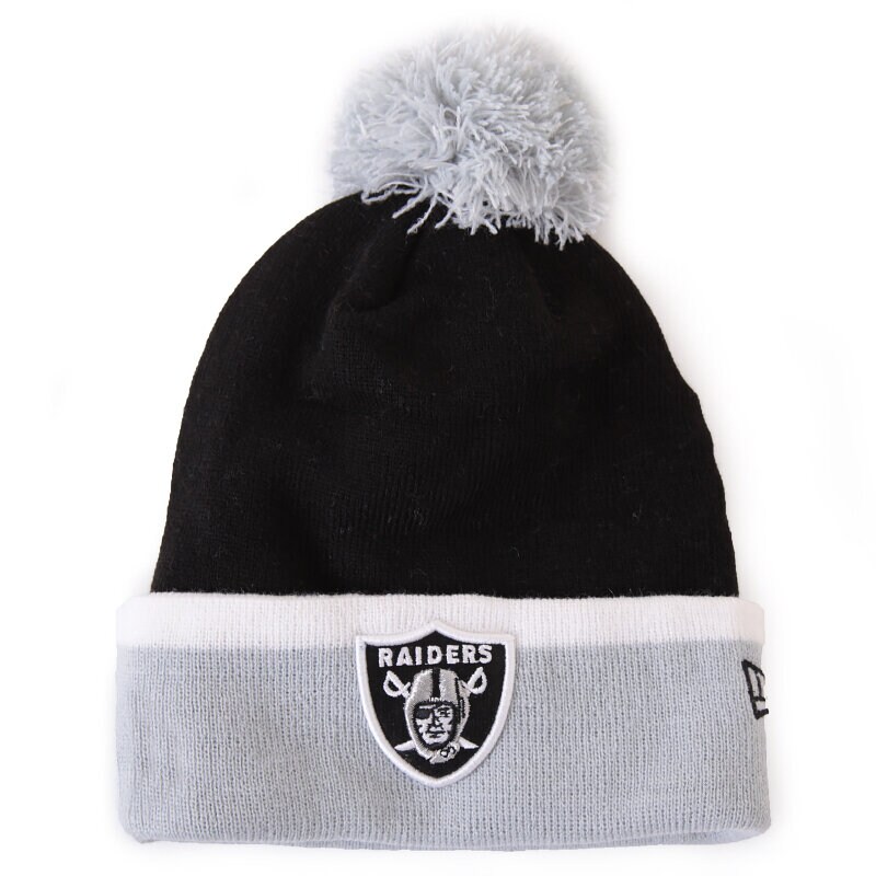 Czapka zimowa dla dzieci NEW ERA CZAPKA TEAM CUFF BOBBLE OAKLAND RAIDERS 80043296 CZARNY
