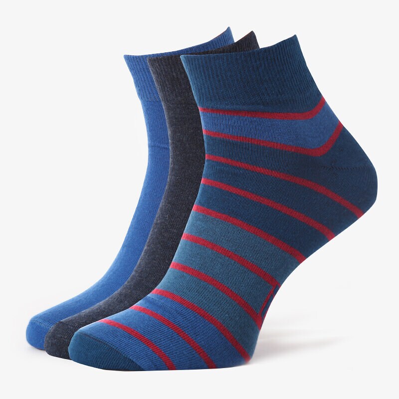 Skarpetki sportowe damskie SIZEER SKARPETY QUARTER 3PPK BLUE SISK3701 MULTICOLOR