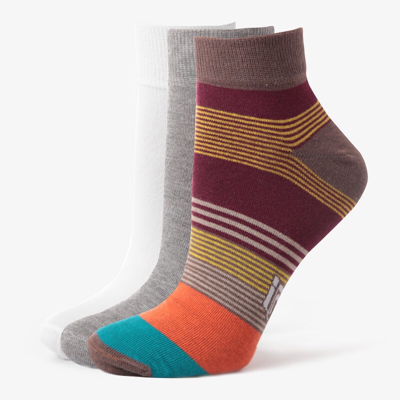 Skarpetki sportowe damskie SIZEER SKARPETY QUARTER 3PPK ORANGE SISK3501 MULTICOLOR