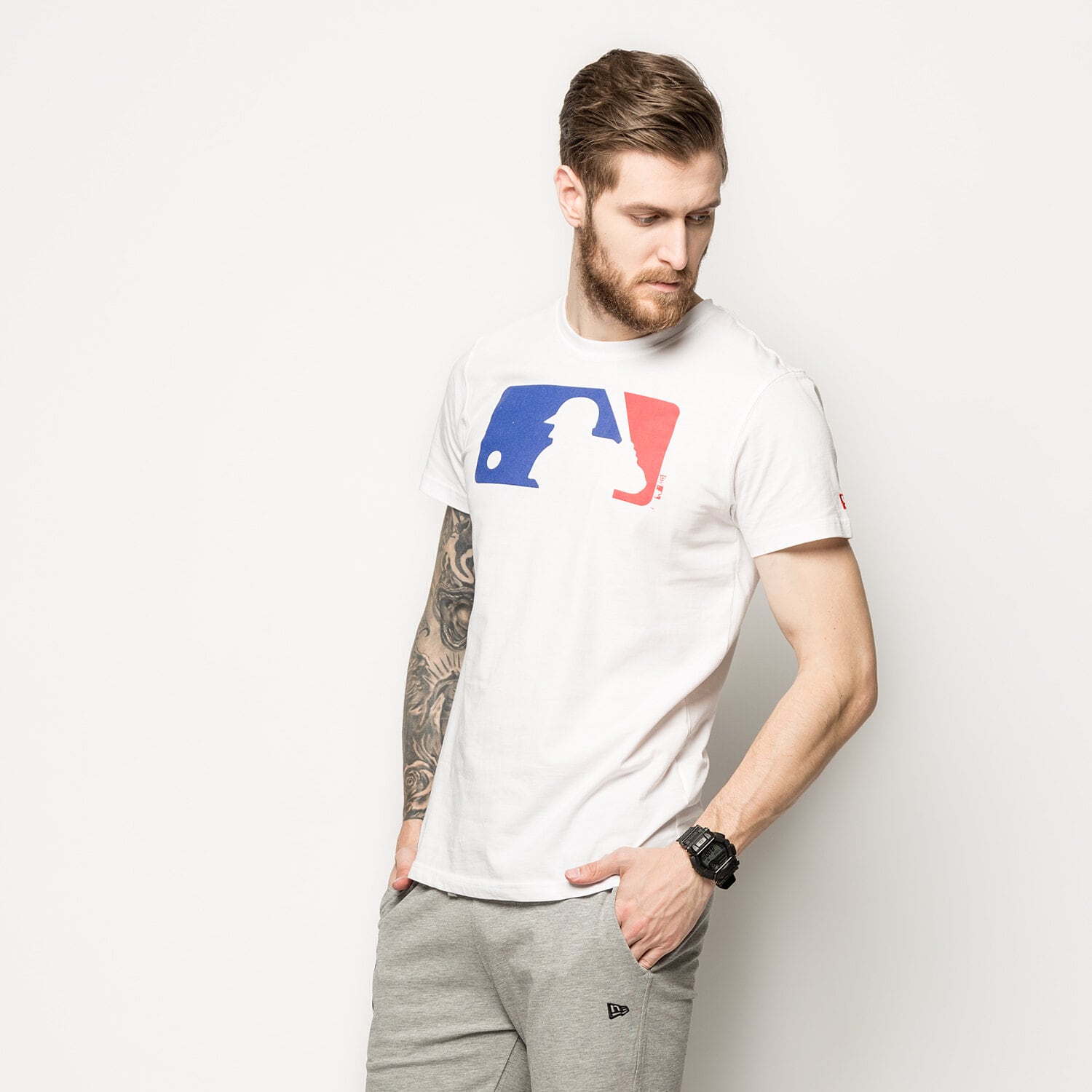 Koszulka, t-shirt sportowy męski NEW ERA T-SHIRT MLB APP MLB GENERIC LOGO OPTIC WHT 11204001 BIAŁY