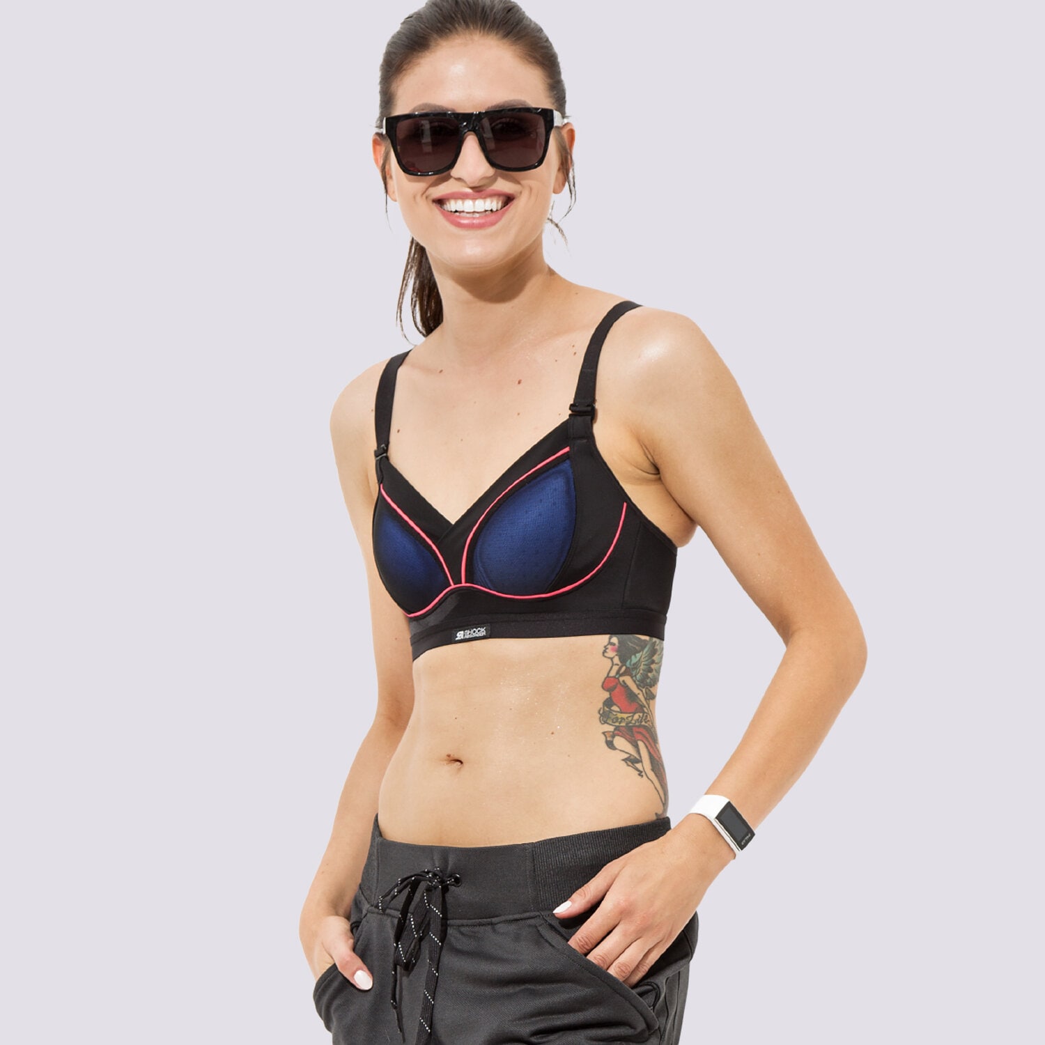 Koszulka, t-shirt damski SHOCK ABSORBER BRA ACTIVE SHAPED SUPPORT S015F03I CZARNY