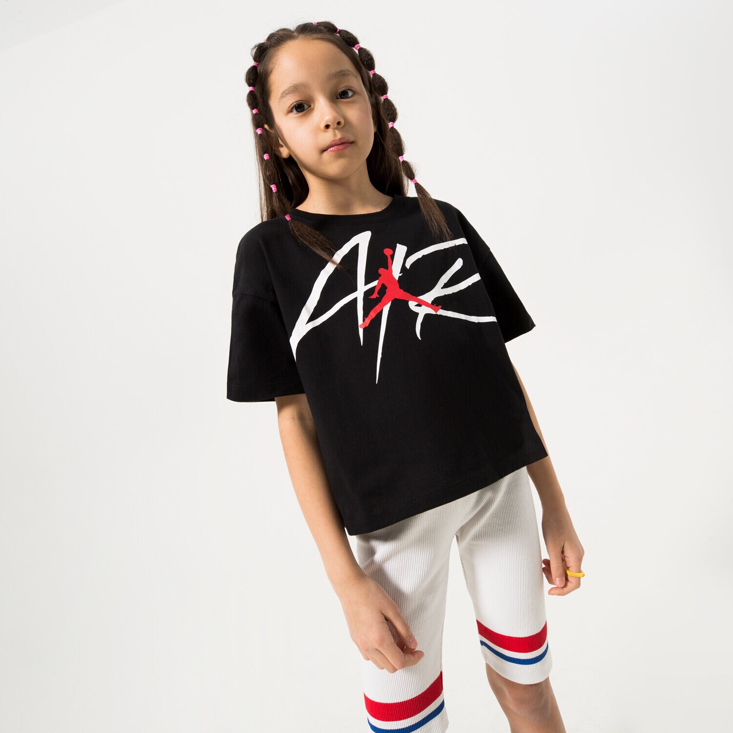 Koszulka, t-shirt dla dzieci JORDAN T-SHIRT SIGNATURE AIR GIRL 45B851-023 CZARNY
