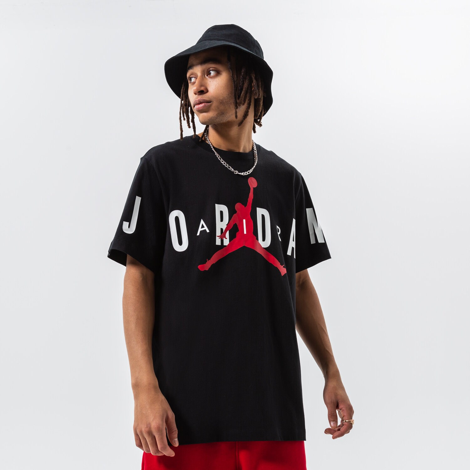 Koszulka, t-shirt sportowy męski JORDAN T-SHIRT M J JD AIR STRETCH SS DV1445-010 CZARNY