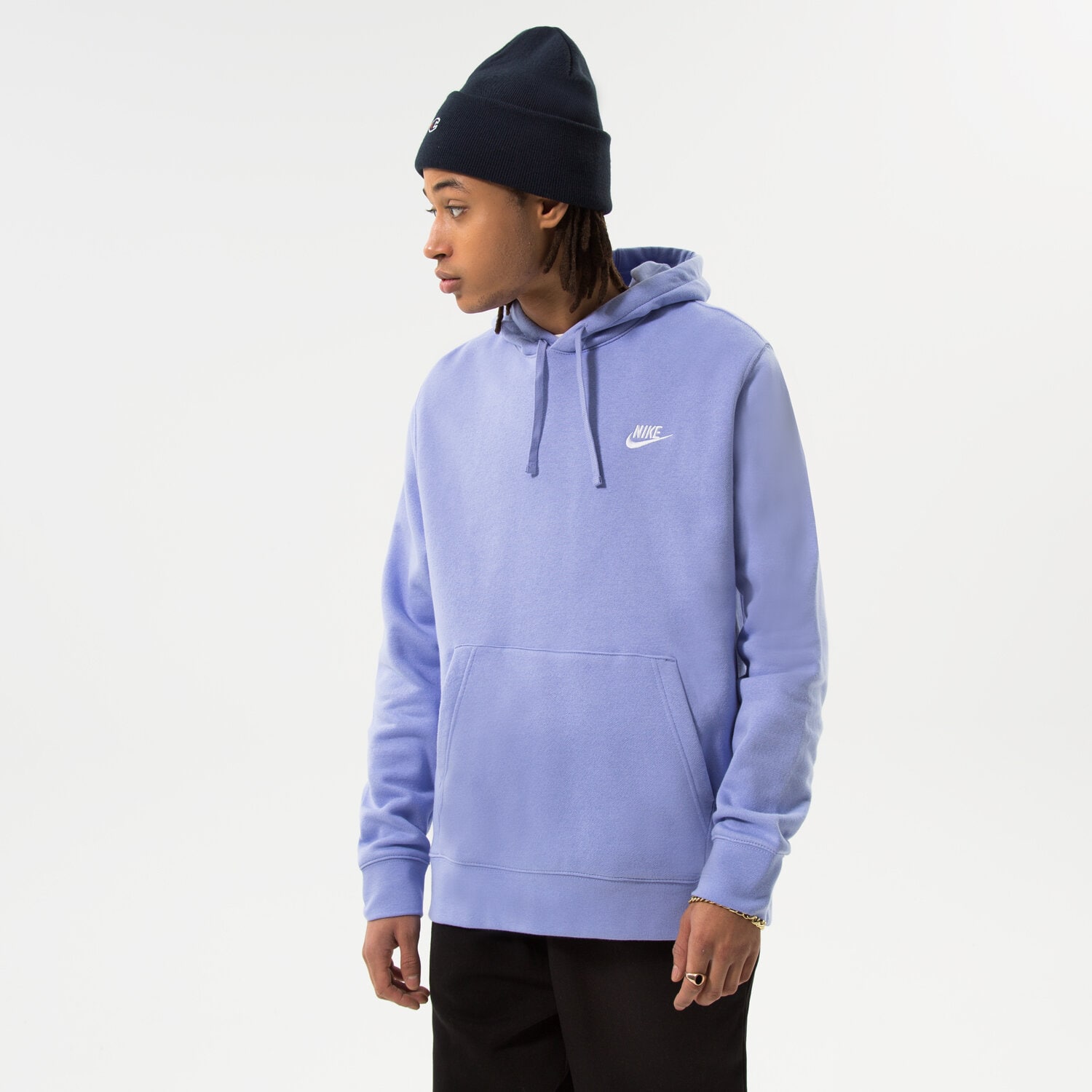 Bluza męska NIKE BLUZA Z KAPTUREM M NSW CLUB HOODIE PO BB BV2654-569 FIOLETOWY