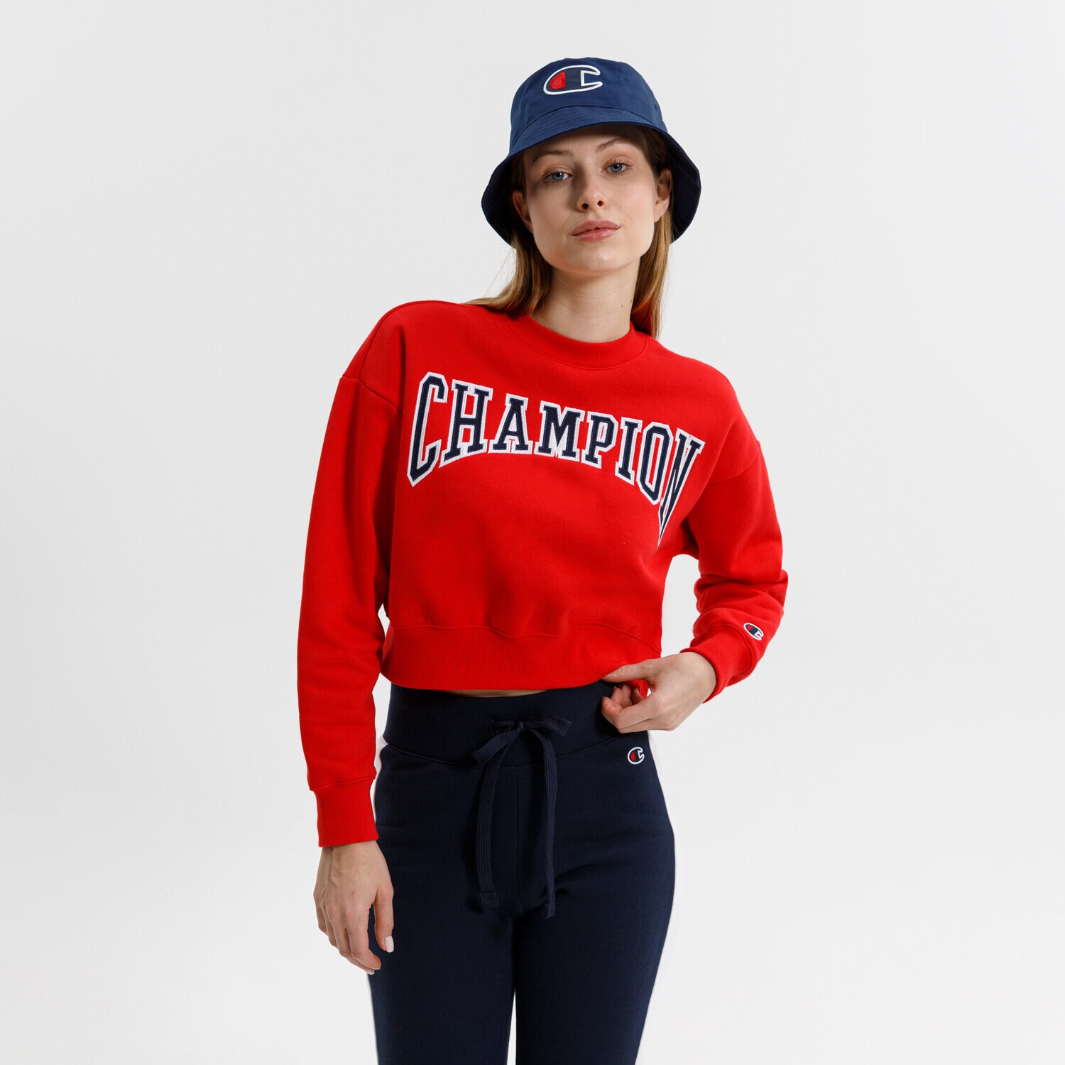 Bluza damska CHAMPION BLUZA CREWNECK SWEATSHIRT 114767RS011 CZERWONY