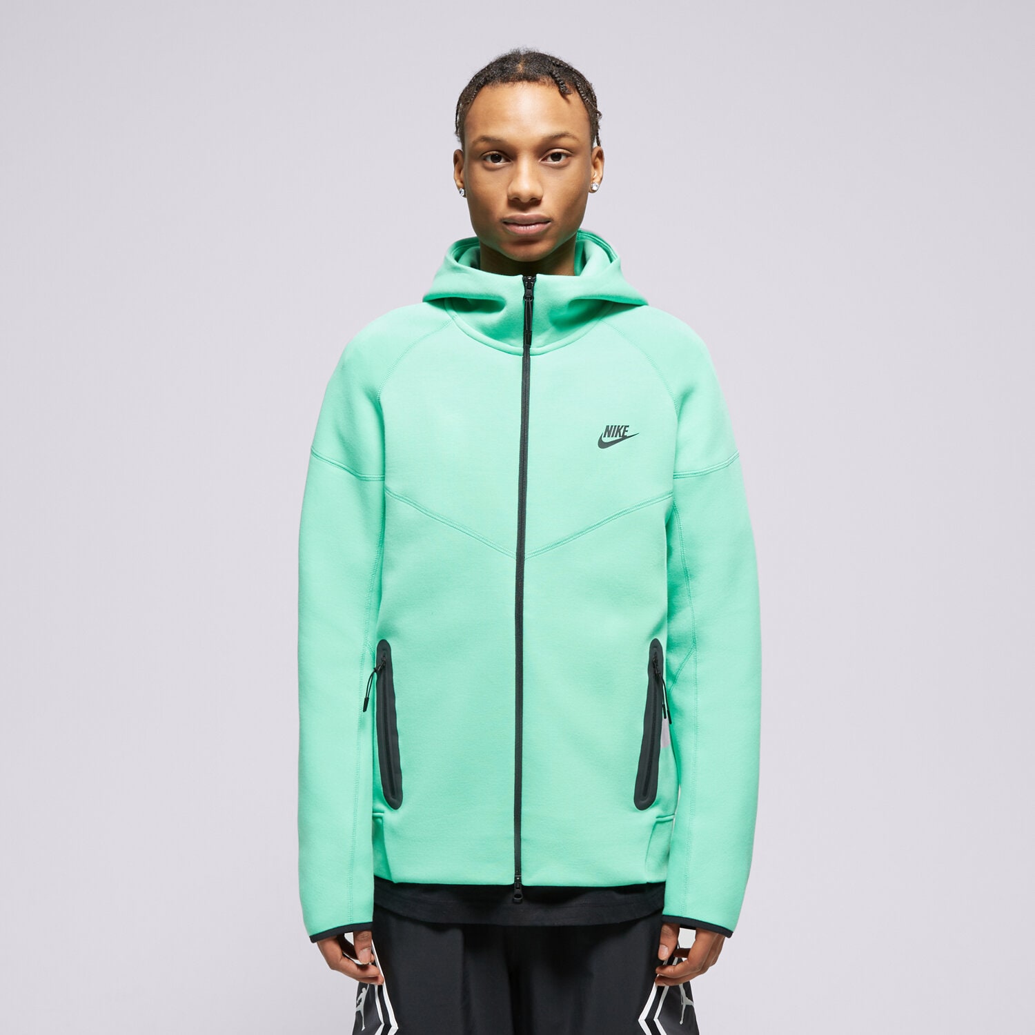 Bluza męska NIKE BLUZA Z KAPTUREM M NK TCH FLC FZ WR HOODIE FB7921-363 ZIELONY