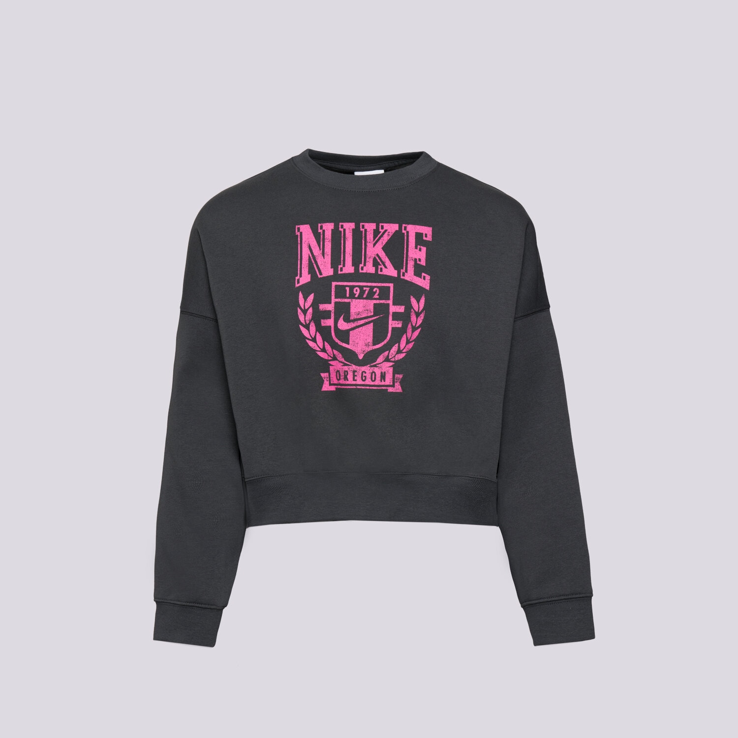 Sportowa bluza dziecięca NIKE BLUZA G NSW TREND FLC CREW PRNT GIRL FZ4722-060 SZARY