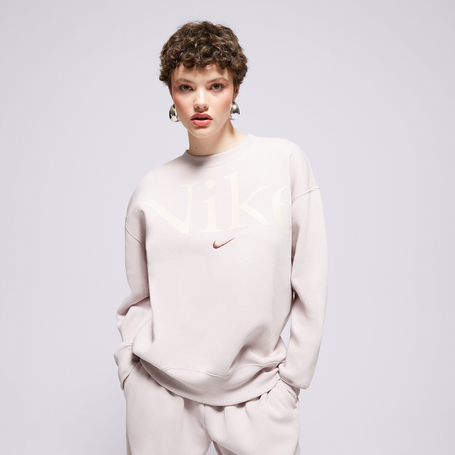 Bluza damska NIKE BLUZA W NSW PHNX FLC OS LOGO CREW FN3654-019 FIOLETOWY