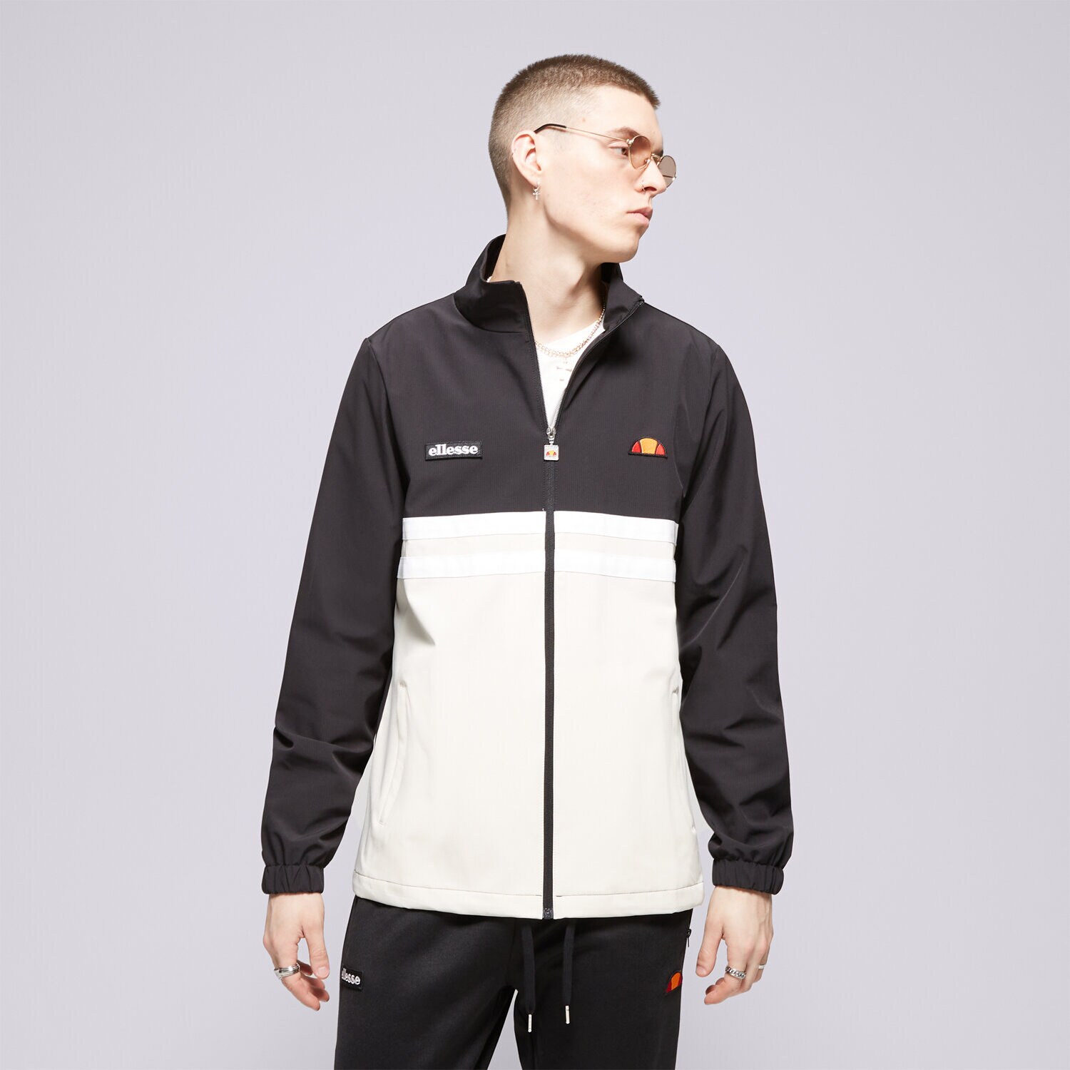 Kurtka wiosenna / jesienna męska ELLESSE KURTKA LOSELLI JACKET BLK/OFF WHT SHR20111054 CZARNY