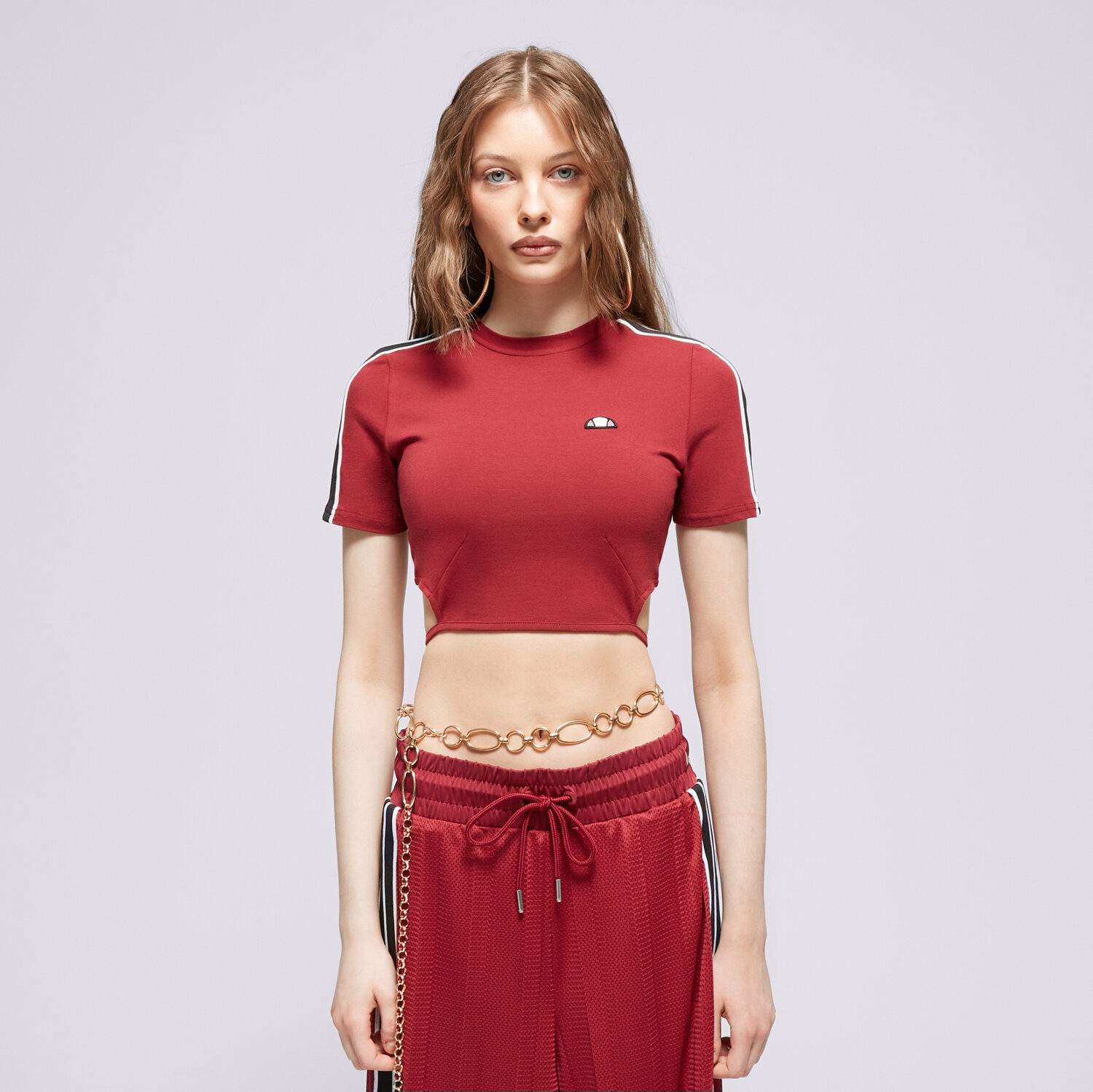 Koszulka, t-shirt damski ELLESSE T-SHIRT MALDONADO CROPPED T-SHIRT BRGND SGV20144800 BORDOWY