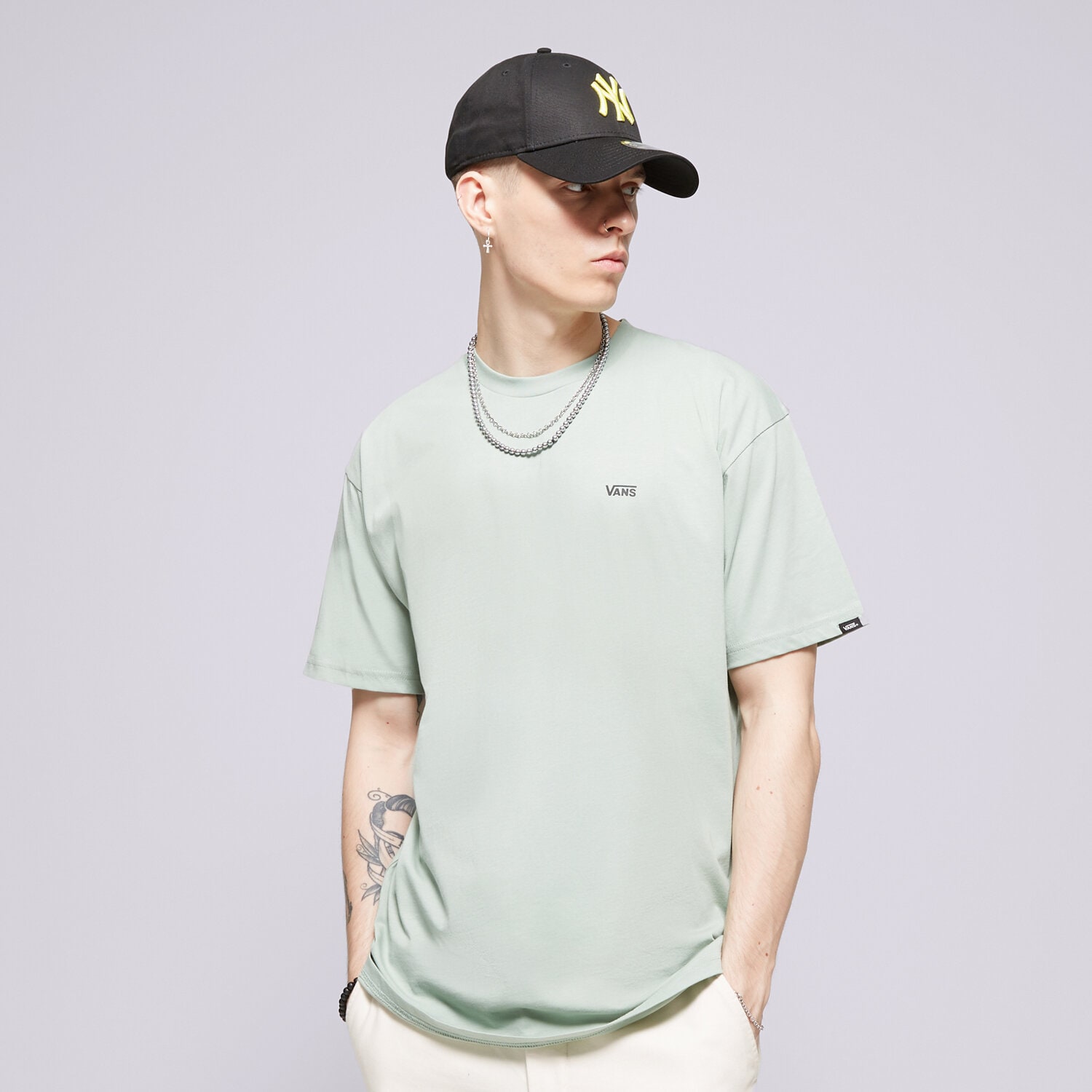 Koszulka, t-shirt sportowy męski VANS T-SHIRT LEFT CHEST ICEBERG GREEN VN0A3CZECJL1 ZIELONY