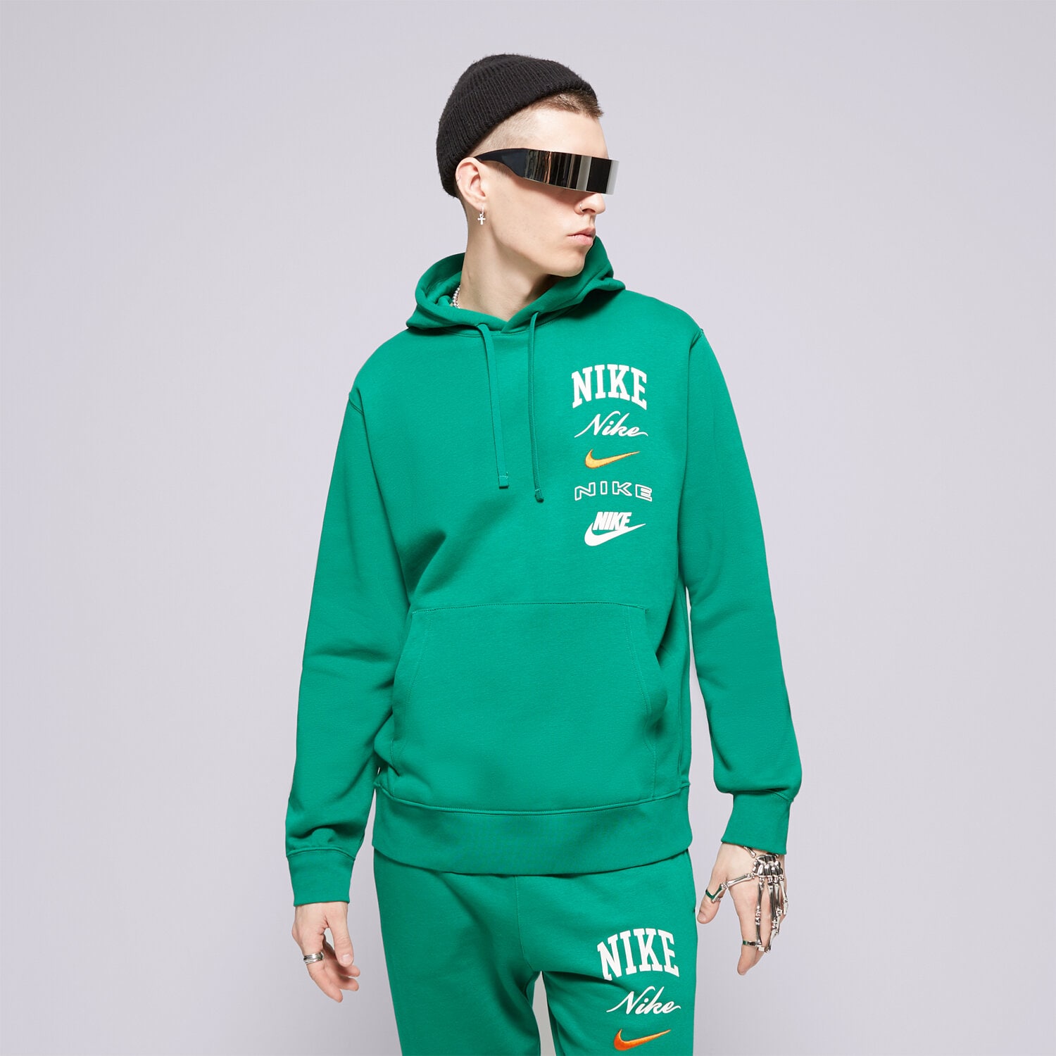 Bluza męska NIKE BLUZA Z KAPTUREM M NK CLUB BB PO HDY STACK GX FN2634-365 ZIELONY