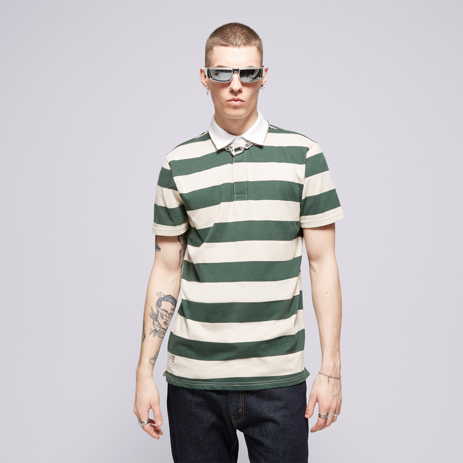 Koszulka, t-shirt sportowy męski CONFRONT POLO CONFRONT CF124POM40001 ZIELONY