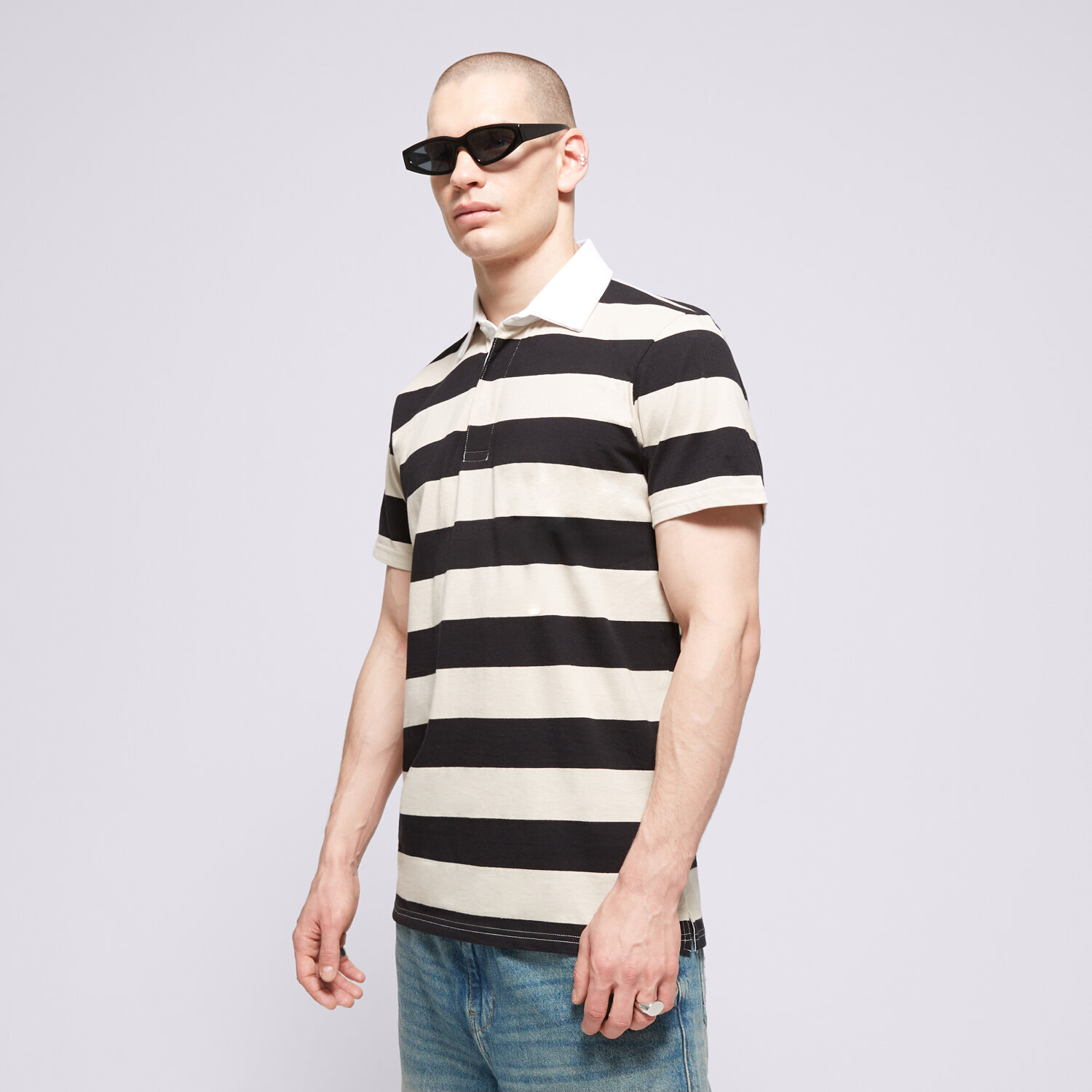 Koszulka, t-shirt sportowy męski CONFRONT POLO CONFRONT CF124POM40002 CZARNY