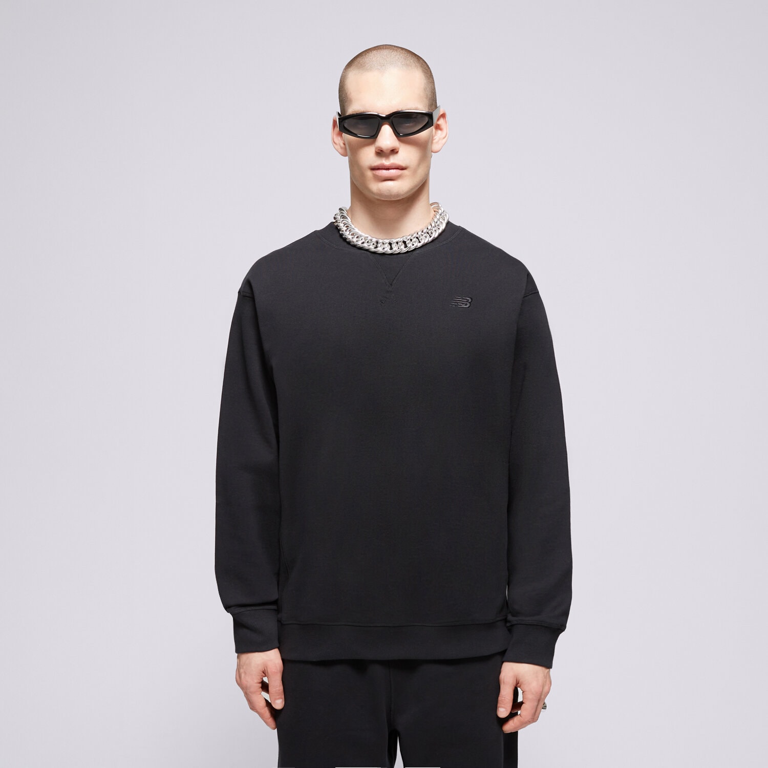 Bluza męska NEW BALANCE BLUZA ATHLETICS FRENCH TERRY CREW MT41506BK CZARNY