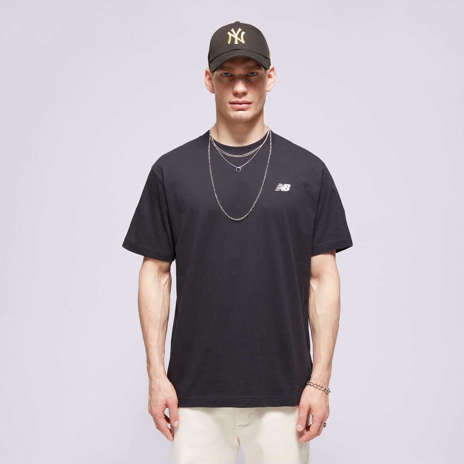 Koszulka, t-shirt sportowy męski NEW BALANCE T-SHIRT SMALL LOGO MT41509BK CZARNY