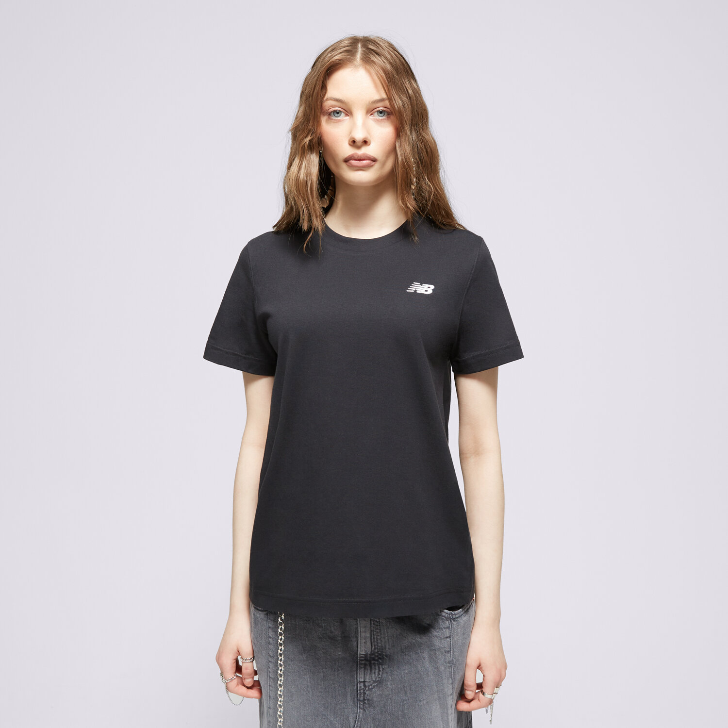 Koszulka, t-shirt damski NEW BALANCE T-SHIRT JERSEY SMALL LOGO WT41509BK CZARNY