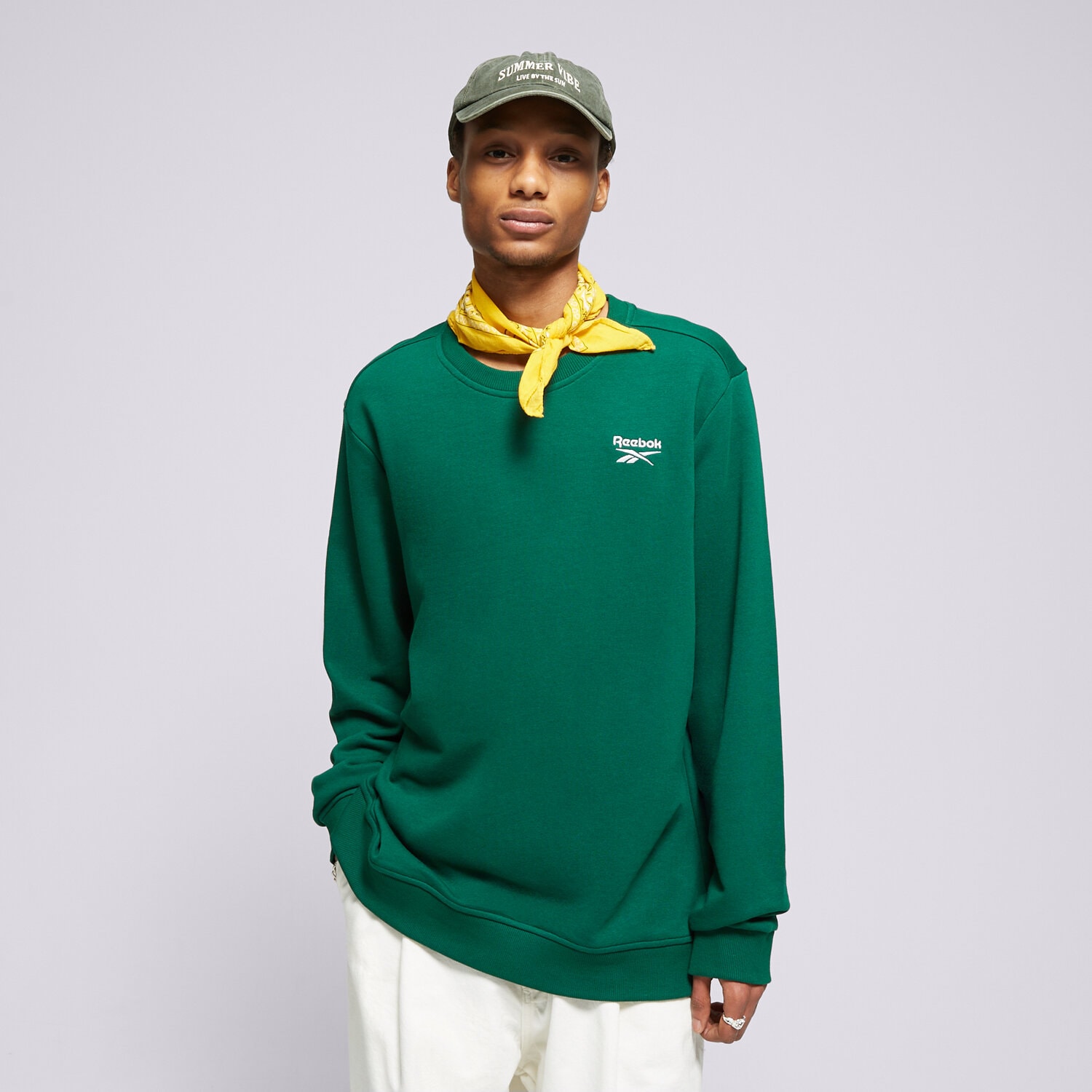 Bluza męska REEBOK BLUZA REEBOK IDENTITY SMALL LOGO 100200315 ZIELONY