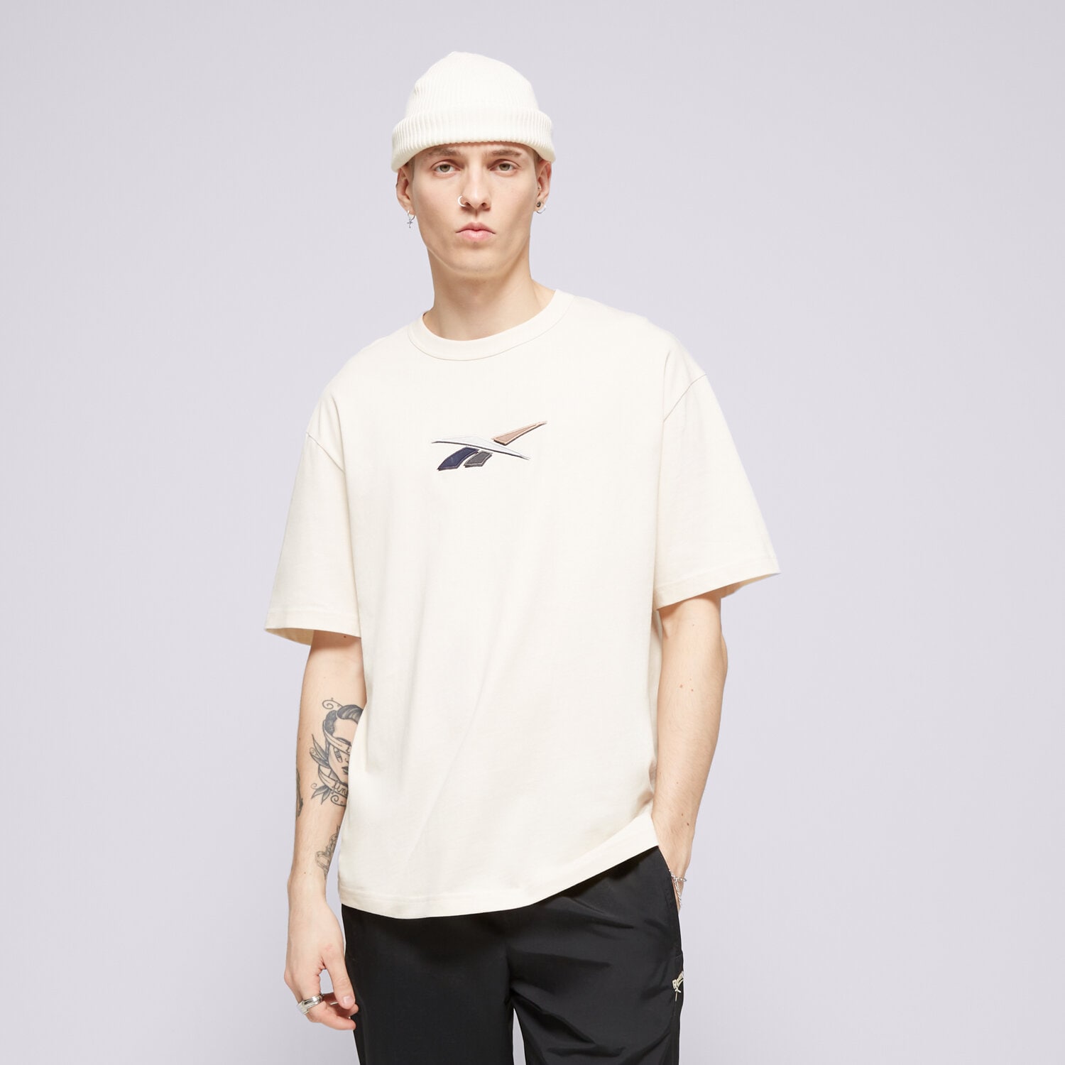 Koszulka, t-shirt sportowy męski REEBOK T-SHIRT CL NO DYE UNIFORM TEE 100075550 BIAŁY