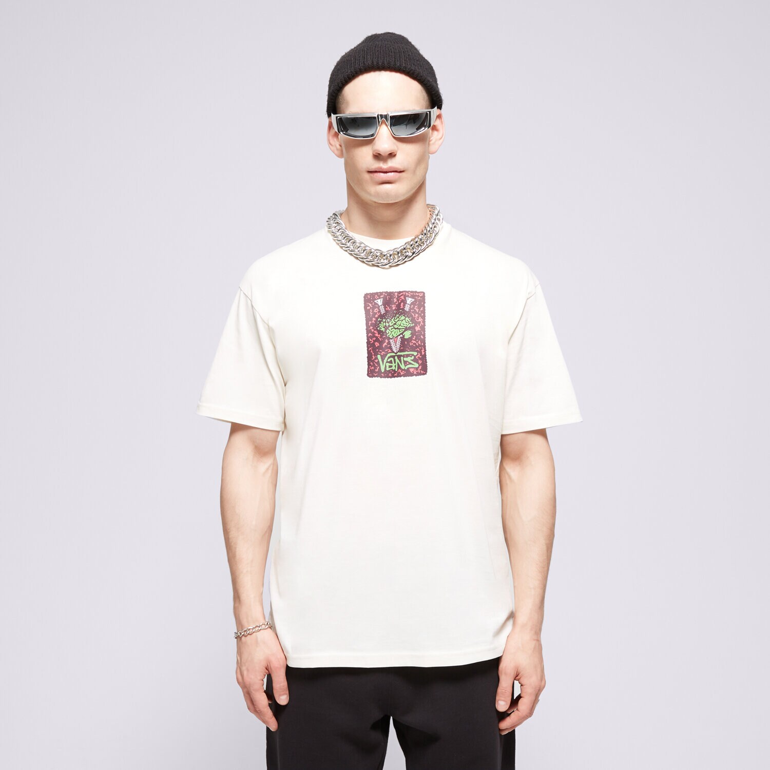 Koszulka, t-shirt sportowy męski VANS T-SHIRT THINKV TEE VN000G4JFS81 BIAŁY