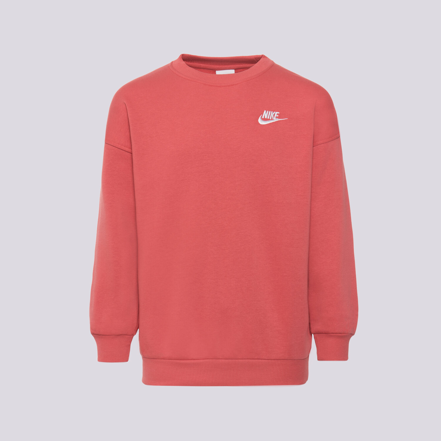 Sportowa bluza dziecięca NIKE BLUZA G NSW CLUB FLC OVRSZD CREW LBR G FD2923-655 KORALOWY