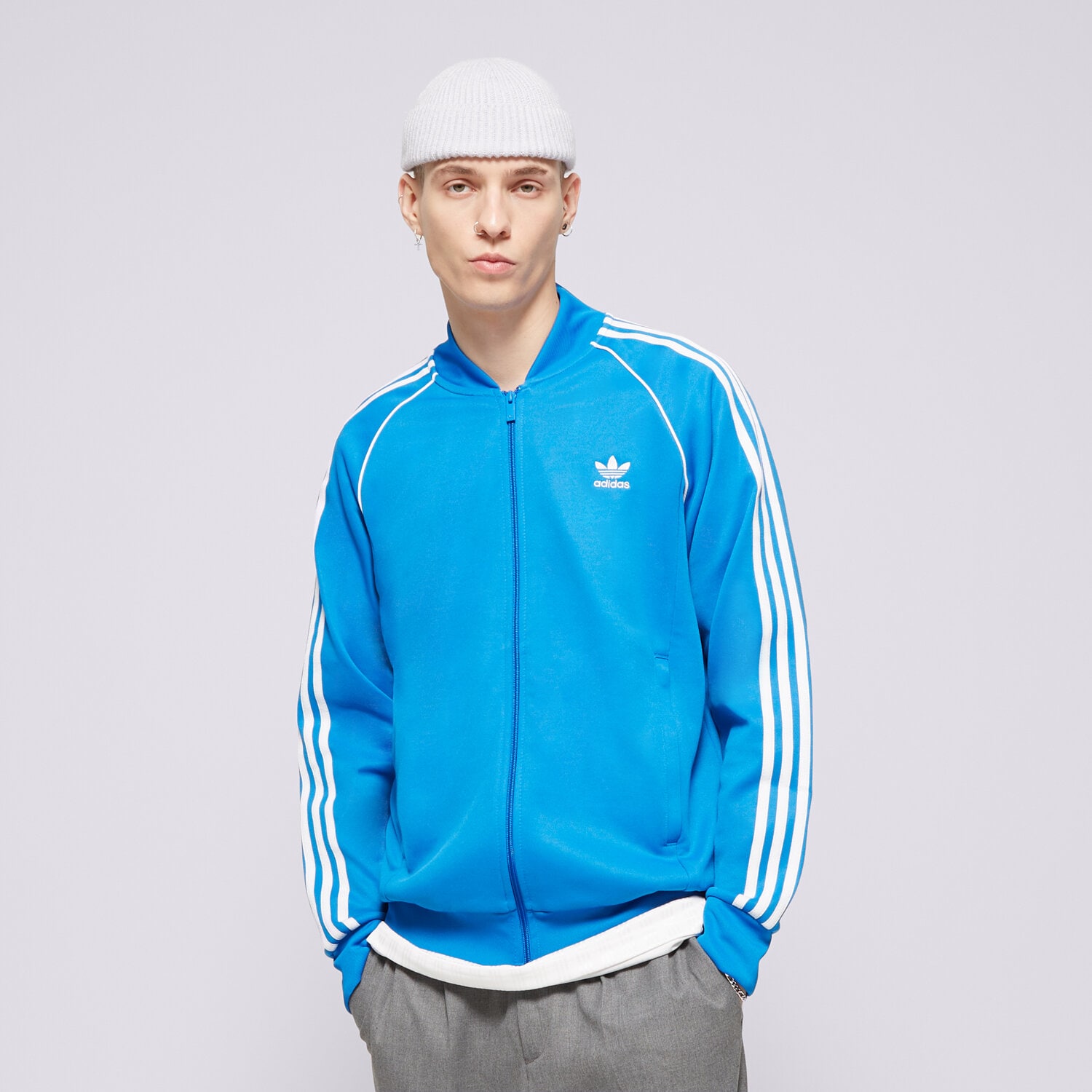 Bluza męska ADIDAS BLUZA ROZPINANA SSTAR TT BLUE IL2493 NIEBIESKI