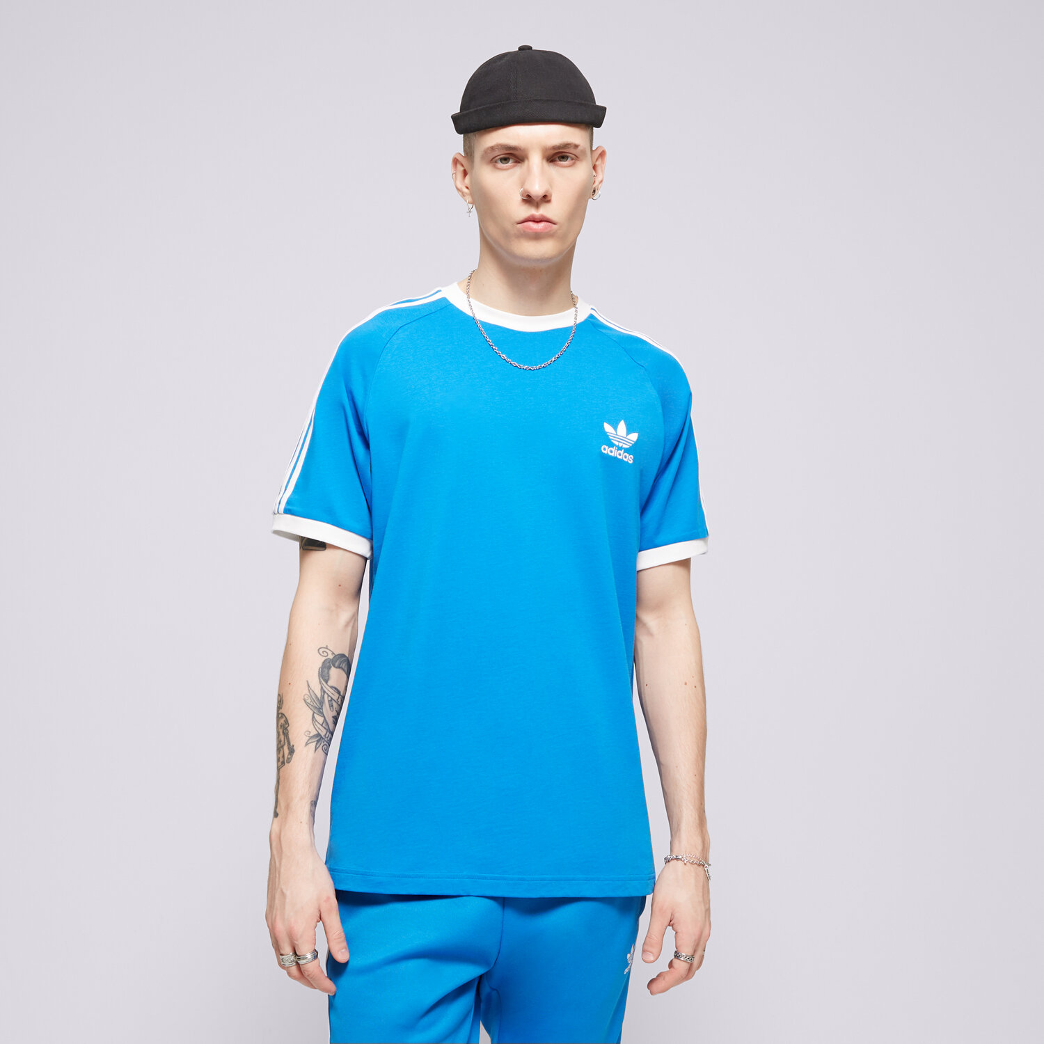 Koszulka, t-shirt sportowy męski ADIDAS T-SHIRT 3-STRIPES TEE IN7745 NIEBIESKI