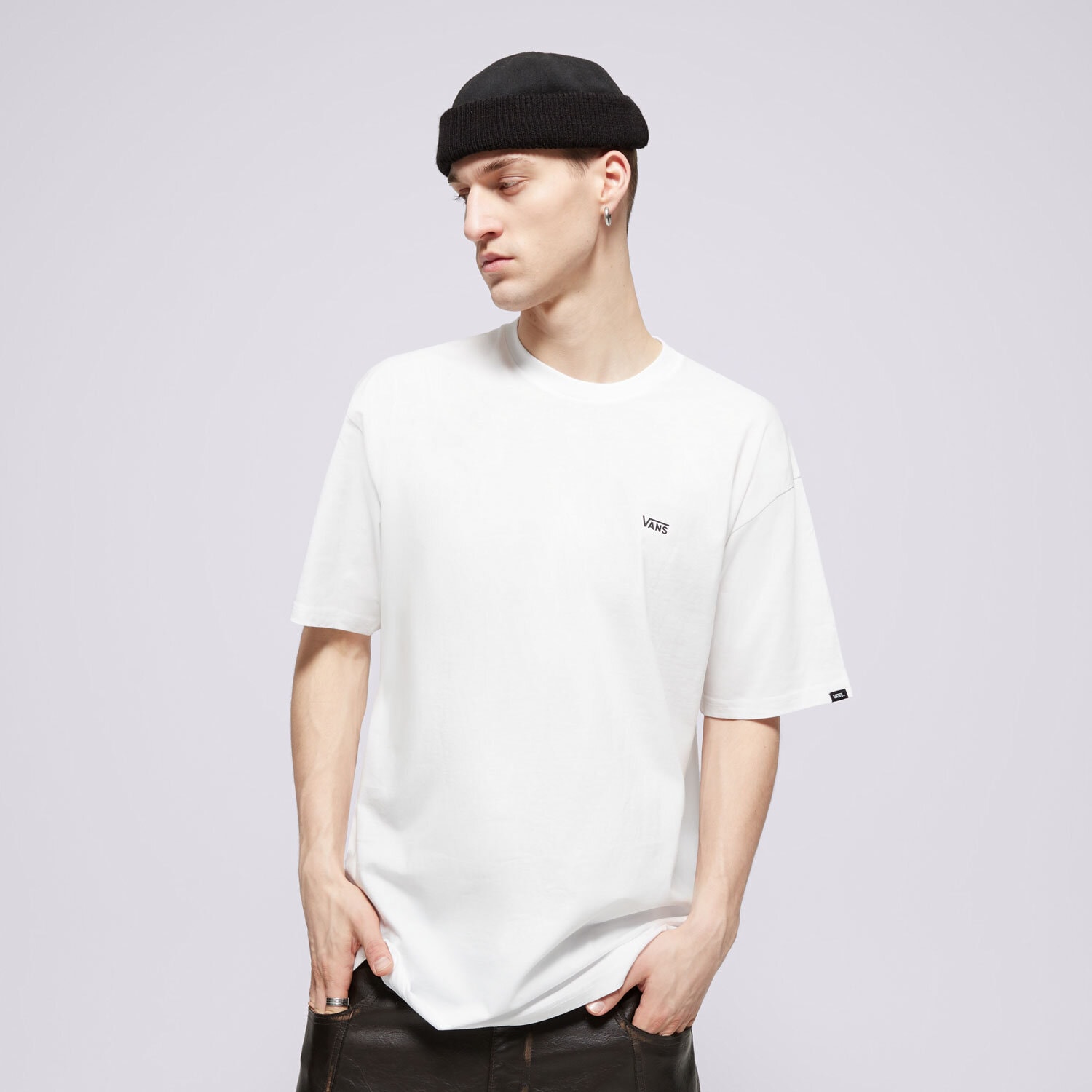 Koszulka, t-shirt sportowy męski VANS T-SHIRT MN LEFT CHEST LOGO TEE WHITE VN0A3CZEYB21 BIAŁY