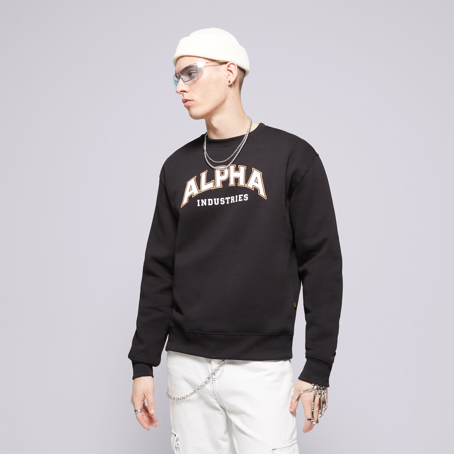 Bluza męska ALPHA INDUSTRIES BLUZA COLLEGE SWEATER 14630103 CZARNY