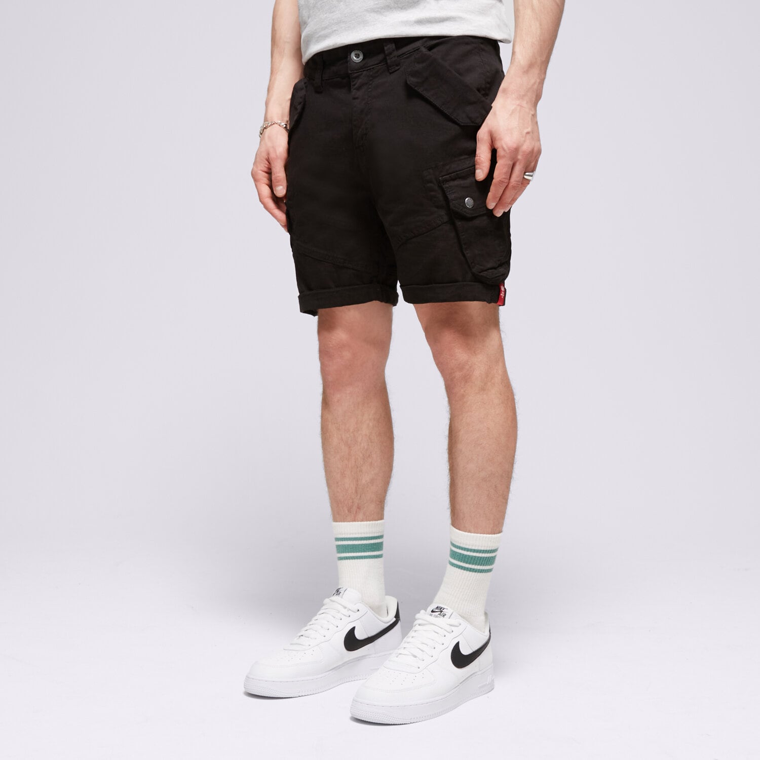 Krótkie spodenki, szorty męskie ALPHA INDUSTRIES SZORTY COMBAT SHORT 11621003 CZARNY